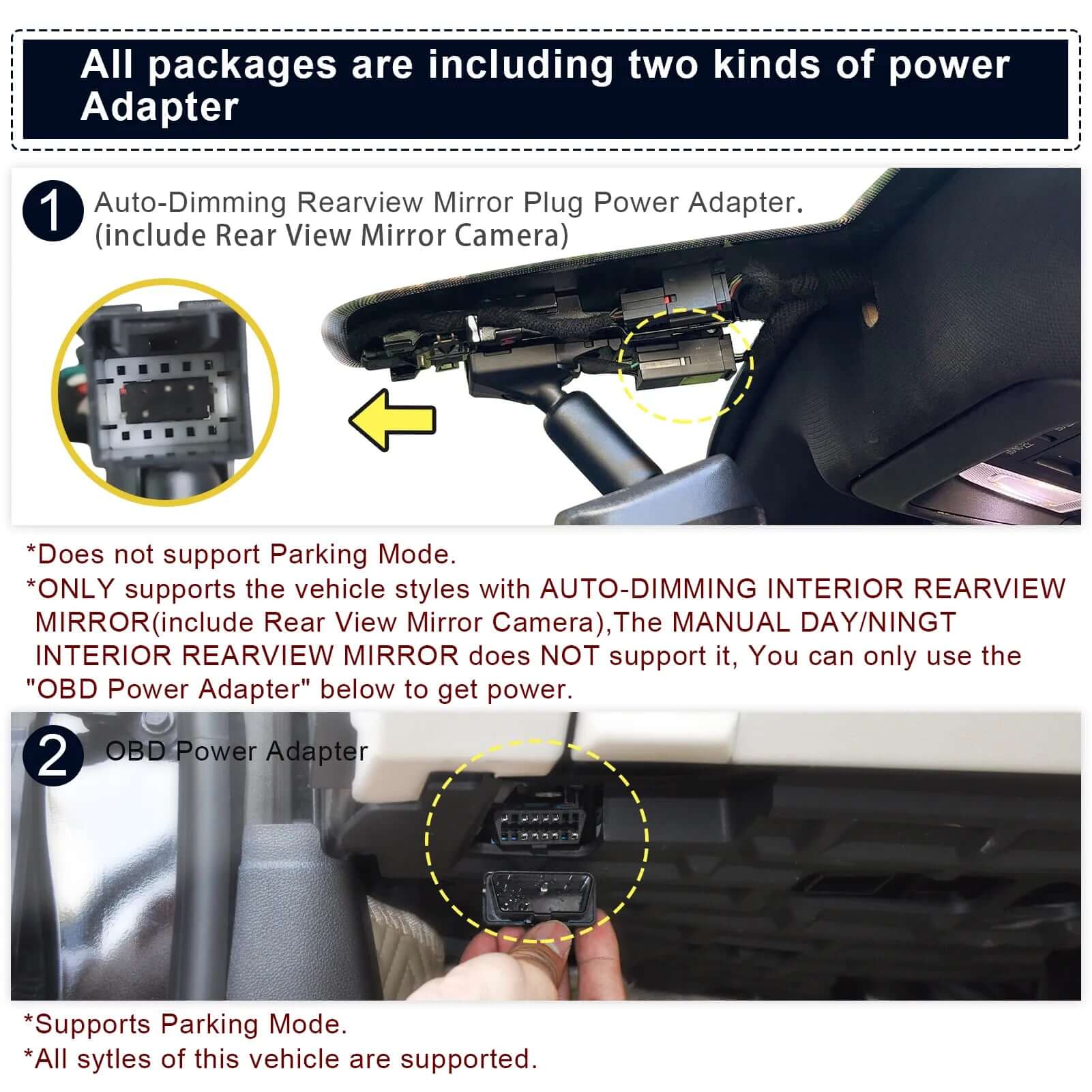 acadia dash cam model B