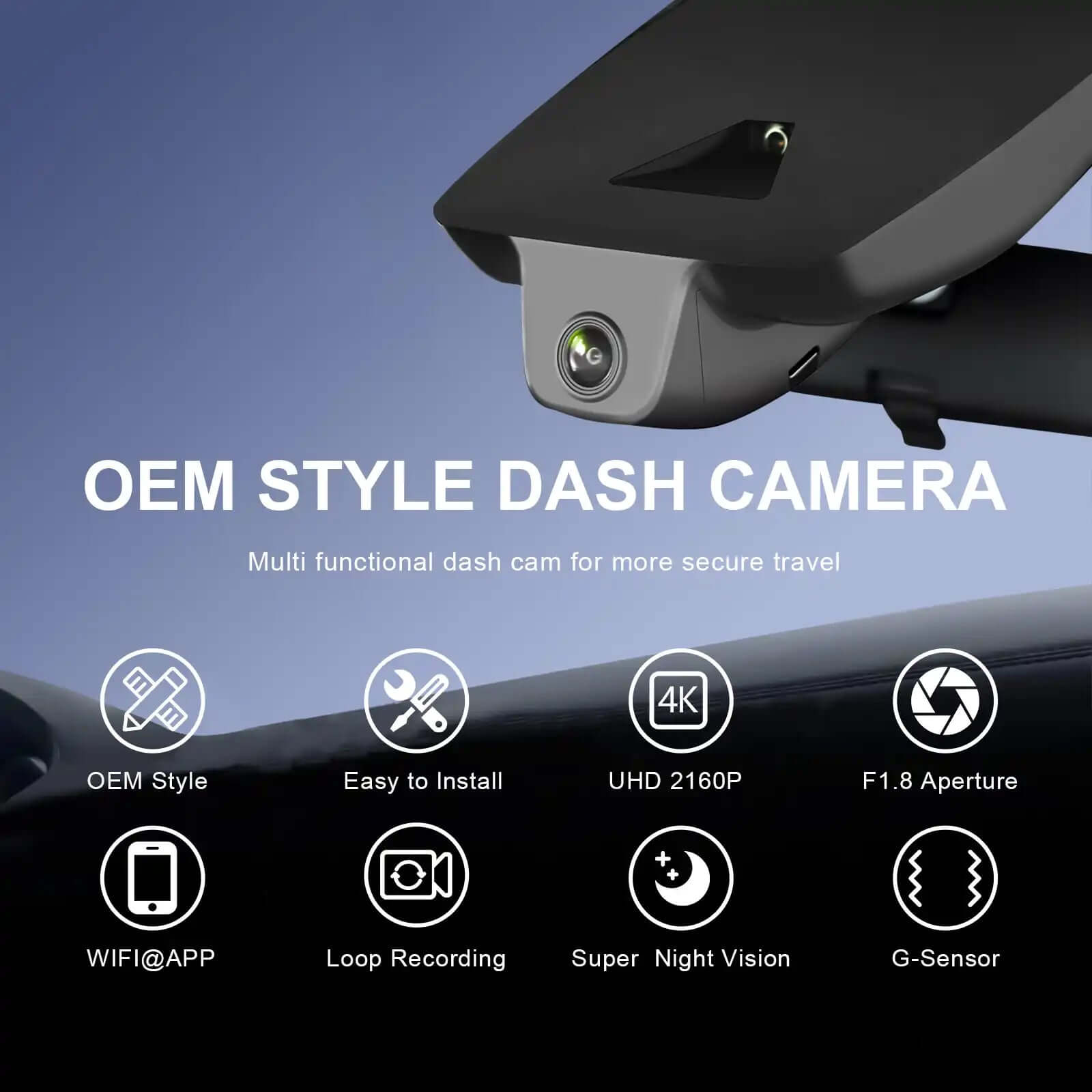 Toyota C-Hr front OEM style dash camera