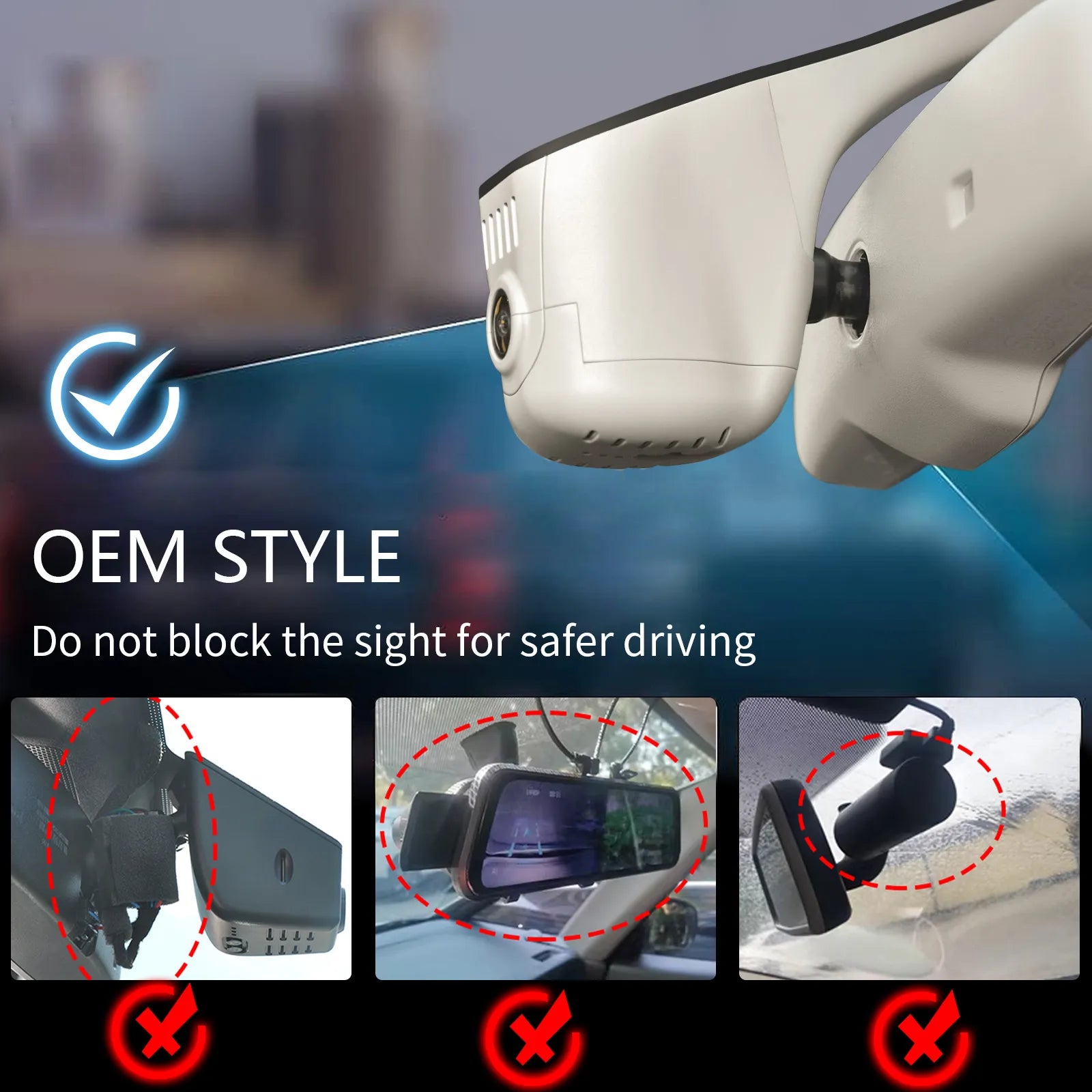 4K Dash Cam Custom fit for Audi (Model C Beige), Integrated OEM Look, UHD 2160P Video, G-Sensor, Loop Recording, WiFi and Free App, 64GB Card