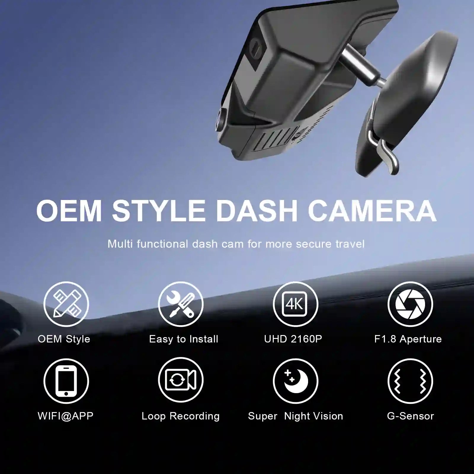 4K Dash Cam for Honda Pilot 2016-2022 Gen 3 YF5/6, Passport 2019-2025 Gen3 YF7/8, Ridgeline 2017-2026 Gen2 YK2/3(Model B), Integrated OEM Look, UHD 2160P Video, WiFi & App, 64GB Card