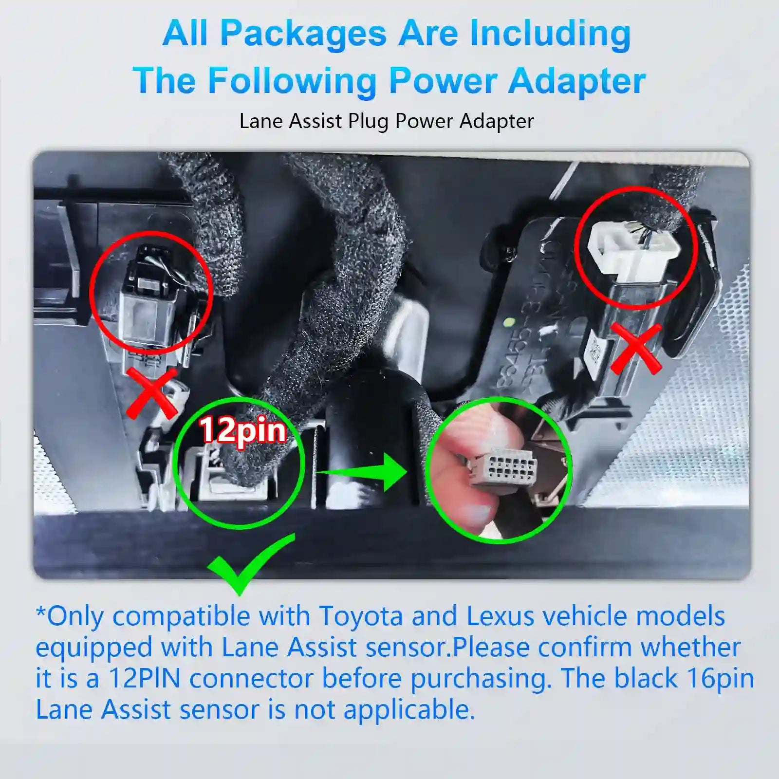 adapter for toyota fitted dash cam