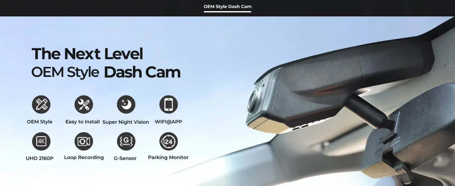 GMC acadia OEM style dash camera features 
