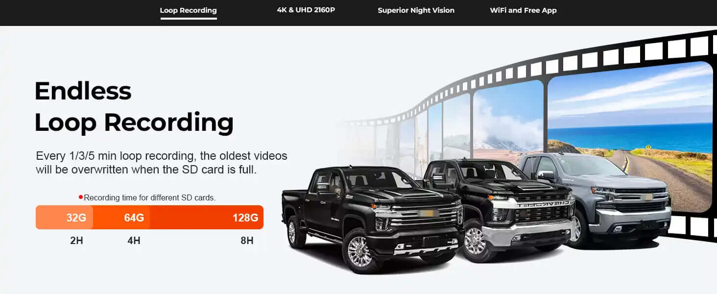 Chavy Silverado loop recording dash camera 