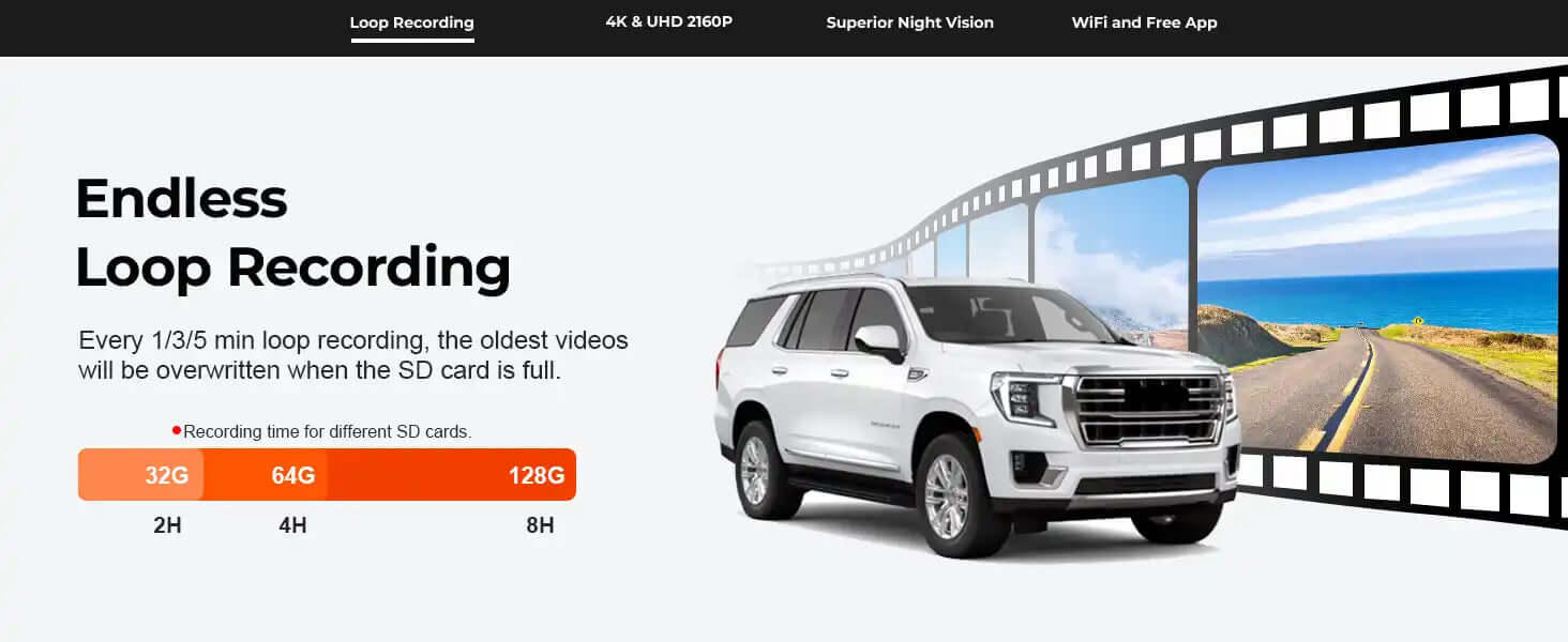 GMC Yukon loop recording dash camera