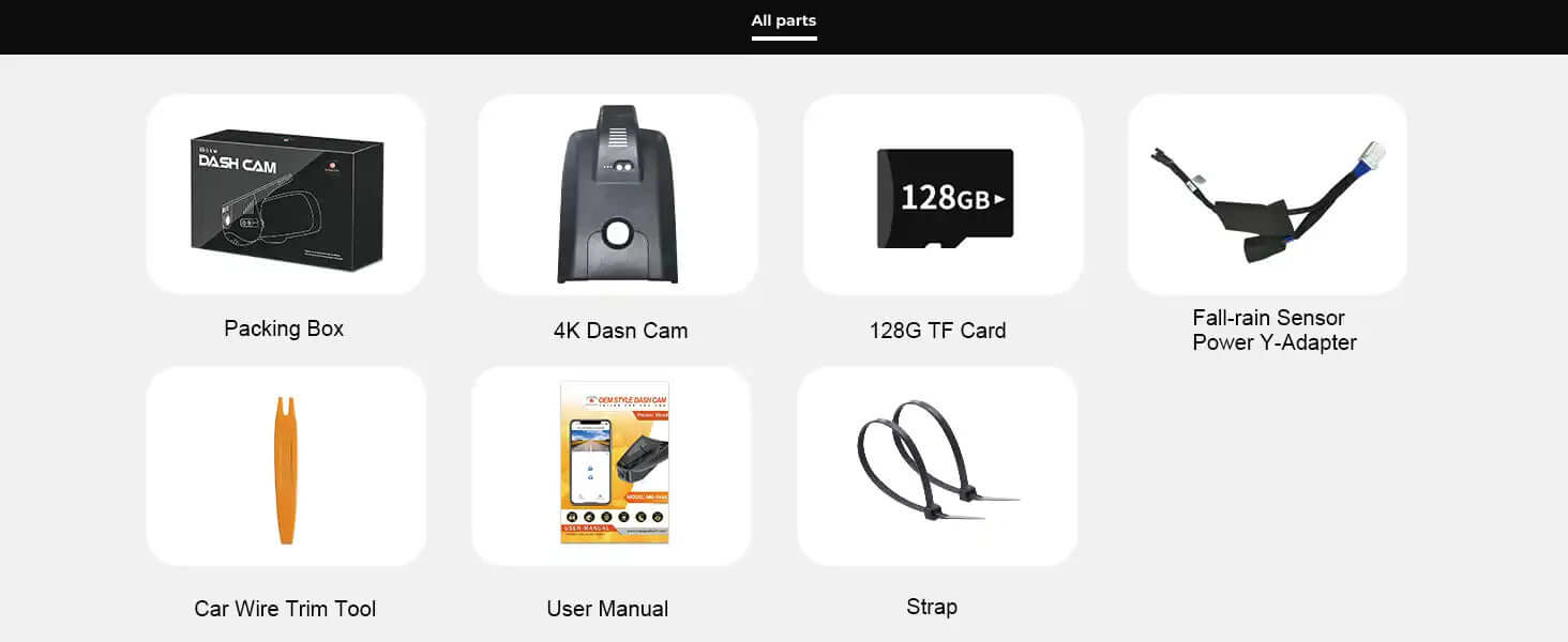 toyota camry single dash camera accessories 