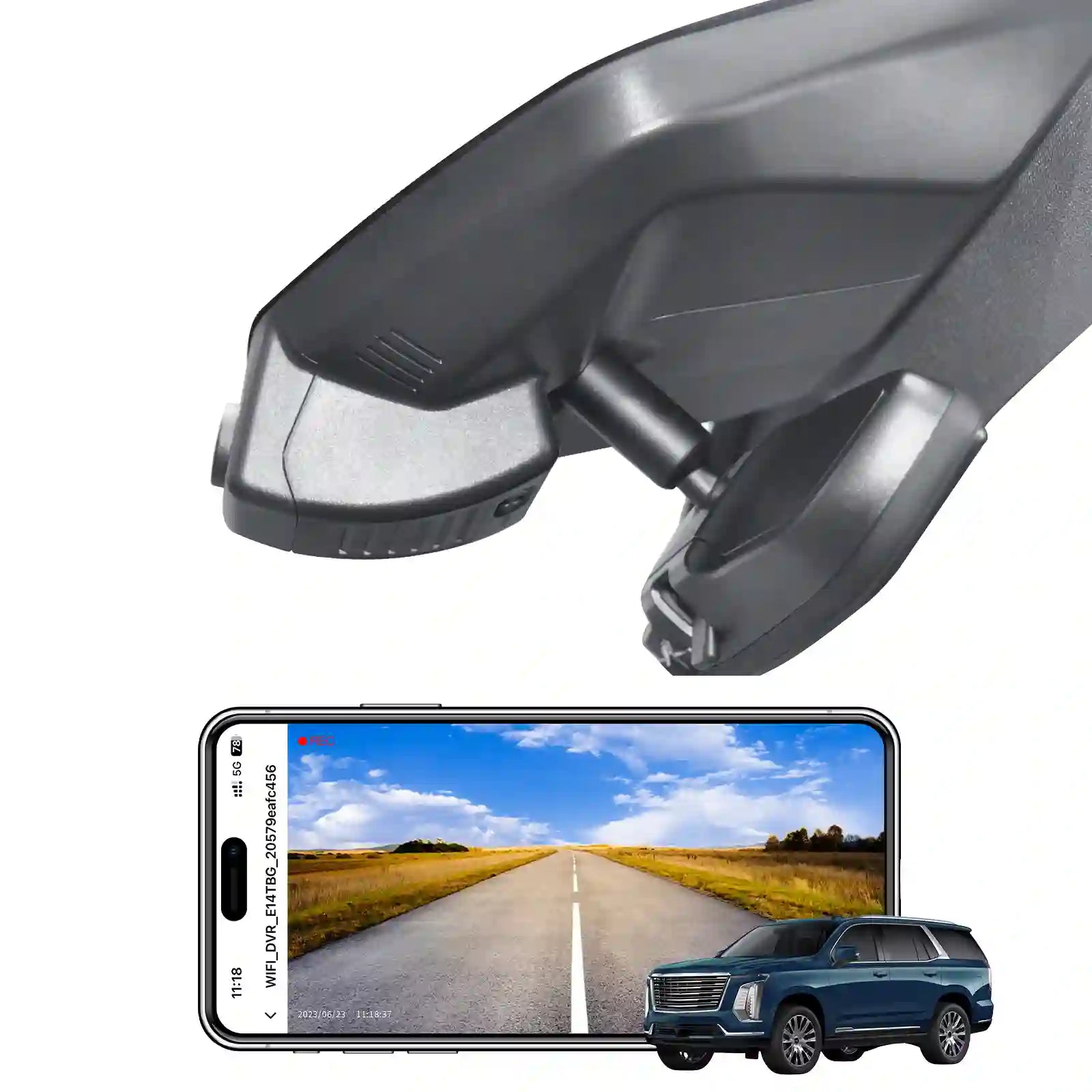 STARVIS 2 Front 4K HDR Dash Cam IMX678, Custom Fit for Cadillac Gen5 Escalade/Escalade ESV 2021-2025(Model A), 5GHz WiFi, GPS, 64GB Card