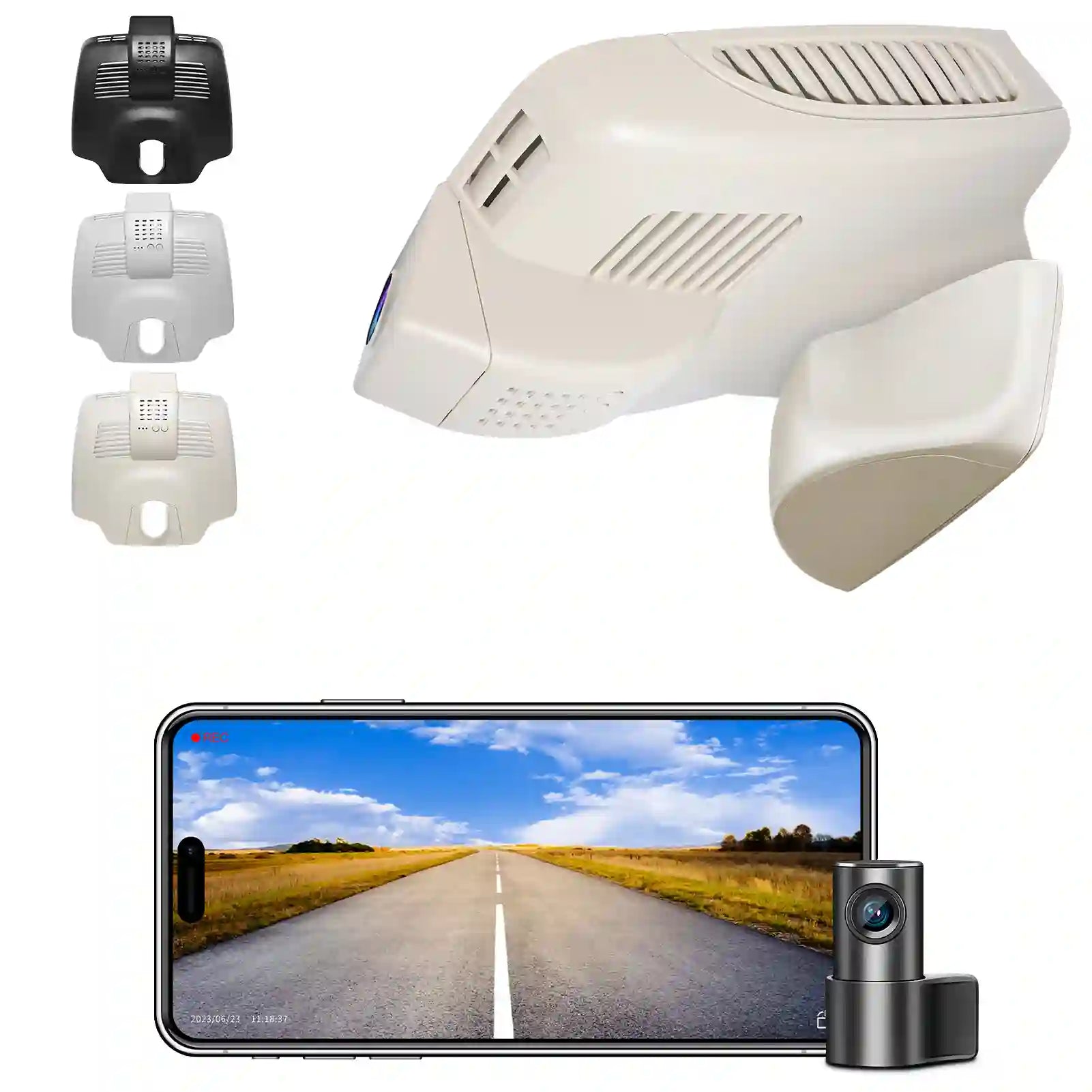 Front 4K and Rear 1080p Dash Cam for Mercedes-Benz C-Class Gen4 W/S/C/A 205 2015-2021(Model C Beige), C200 C250 C300 etc, OEM Look, WiFi & APP, Loop Recording, G-Sensor, GPS, 128GB Card