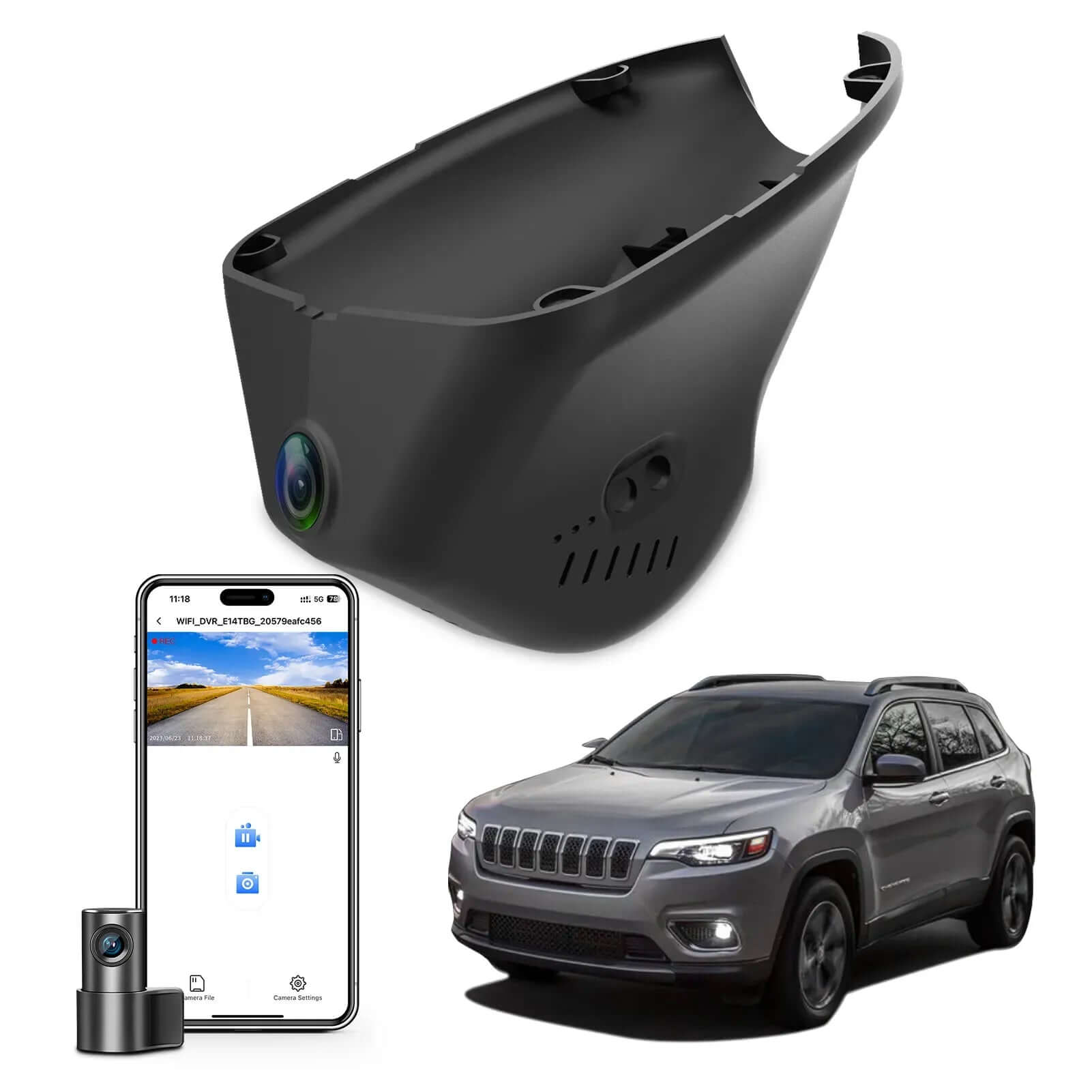 jeep cherokee front 4k rear 1080P dual dash cam 