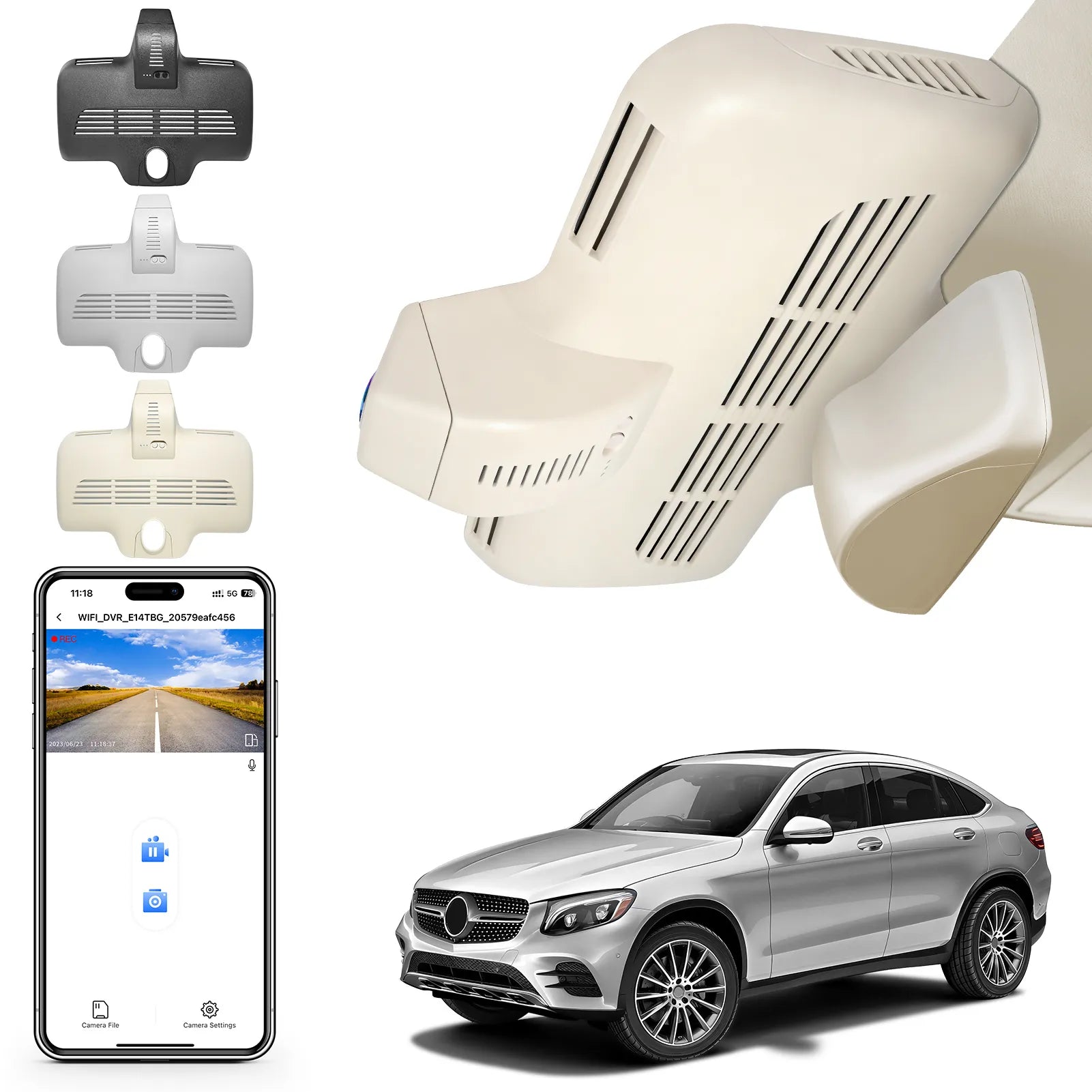 Car security system with smartphone app and Mercedes-Benz GLC SUV