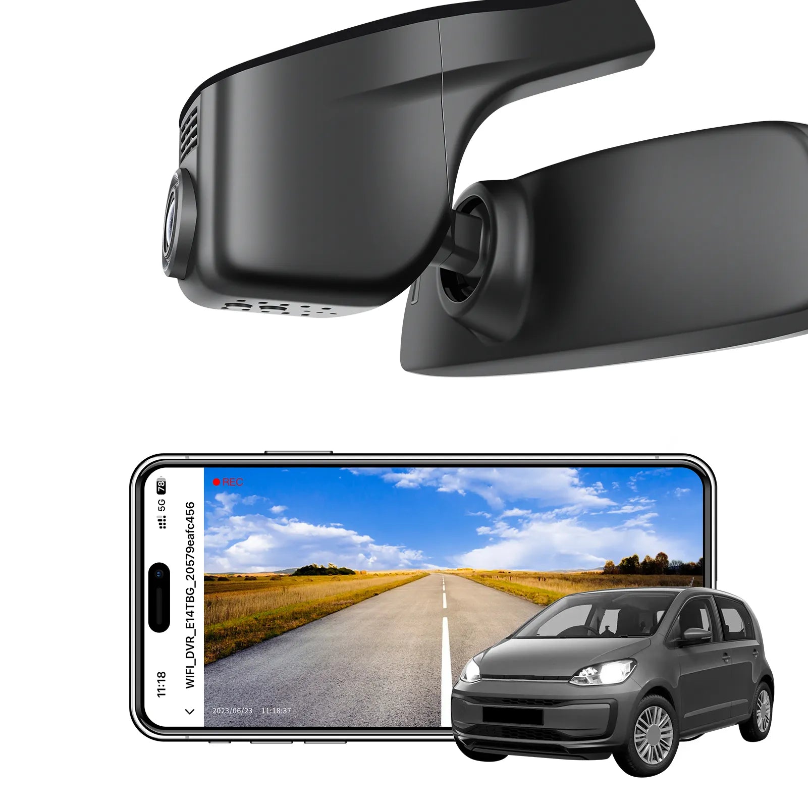 4K Dash Cam Custom fit for VW up! & e-up! 2017 2018 2019 2020 2021 2022 2023 2024 (Model A), Take up! Move up! high up! e-up! Style etc, OEM Look, UHD 2160P Video,App & WiFi,Loop Recording,64GB Card