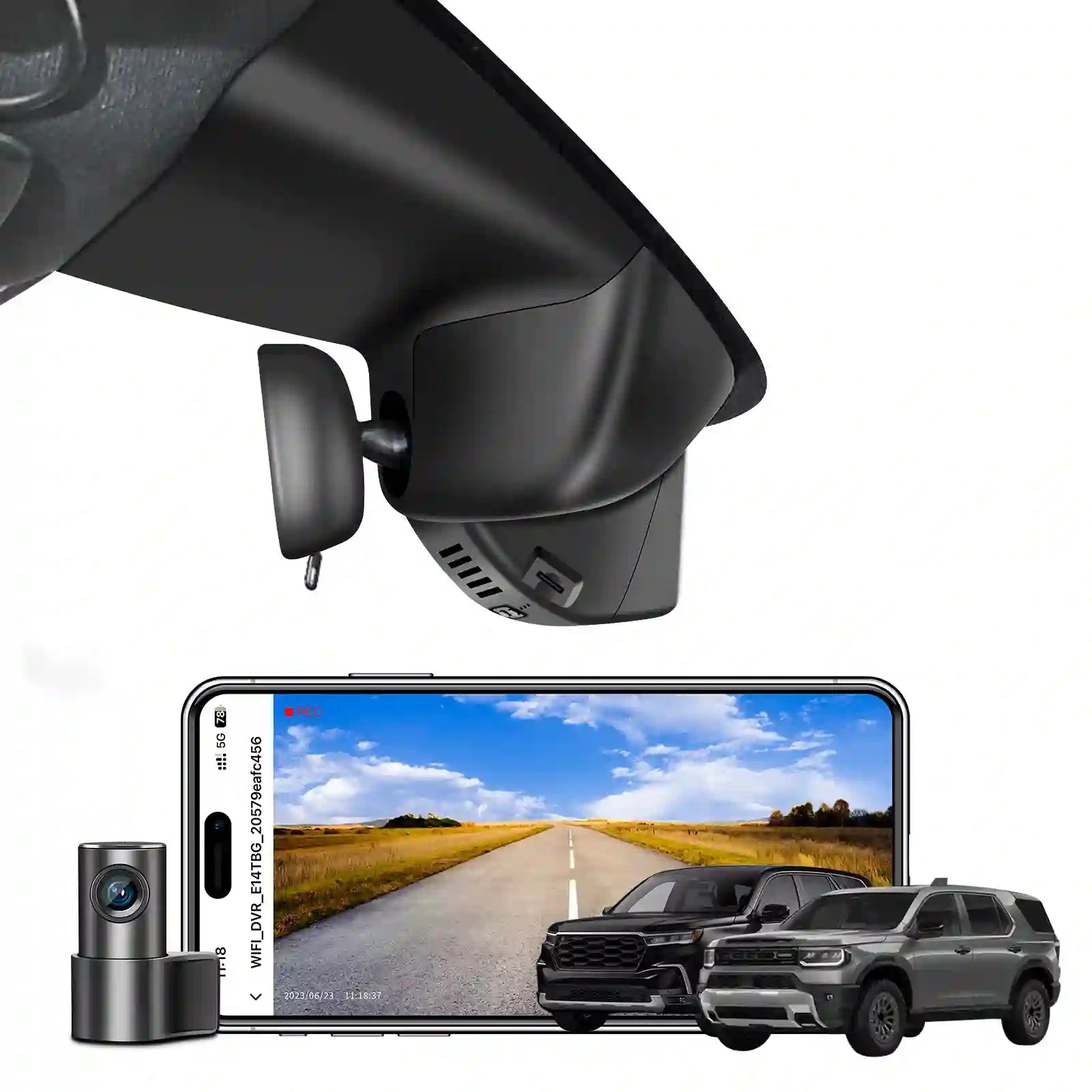 Front 4K & Rear 1080p Dash Cam for Honda Pilot 2023 2024 2025 Gen4 YG1/2, Passport 2026 Gen4 YF9(Model C), Integrated OEM Look, UHD 2160P Video, WiFi & App, 128GB Card