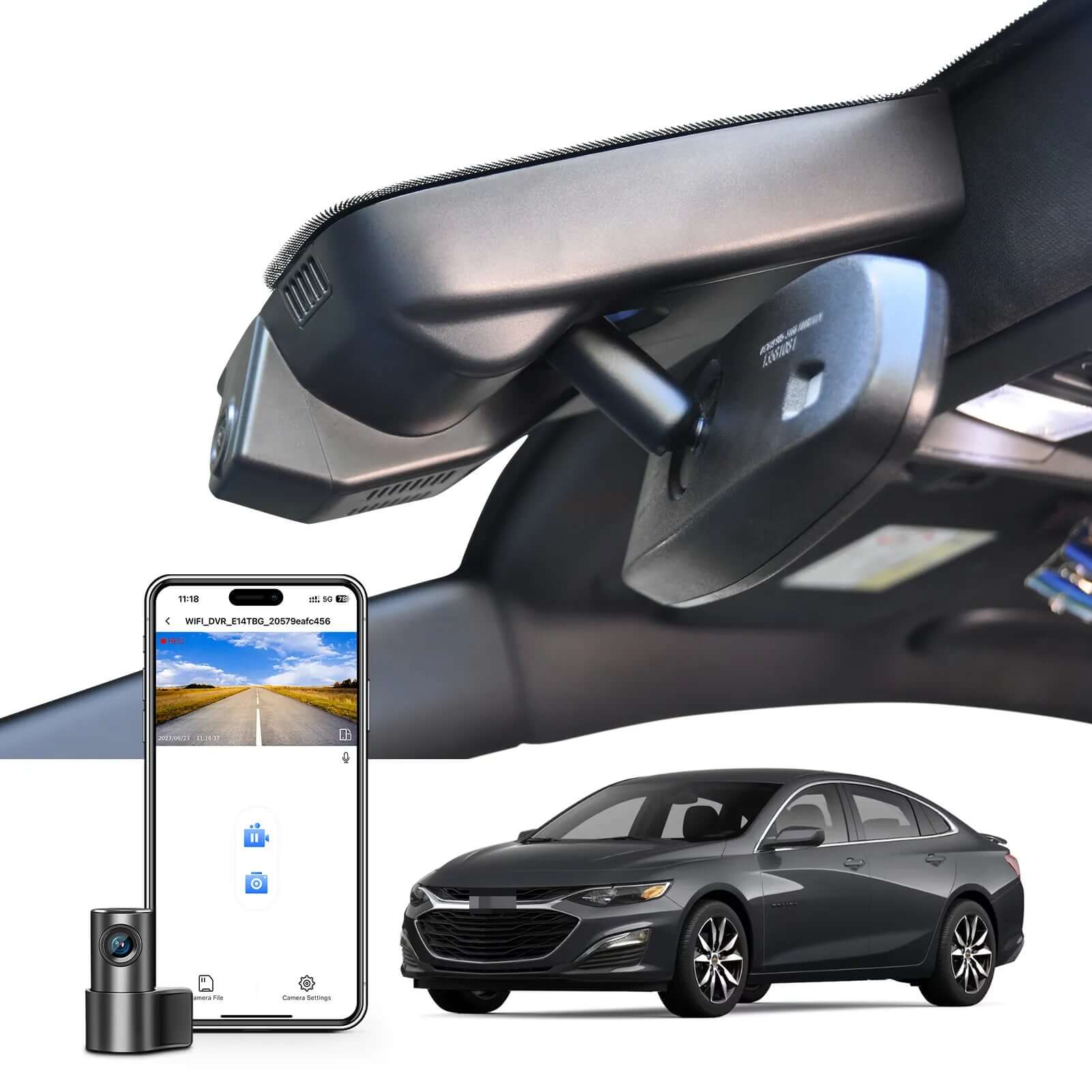 Chevy Malibu dual dash cam 