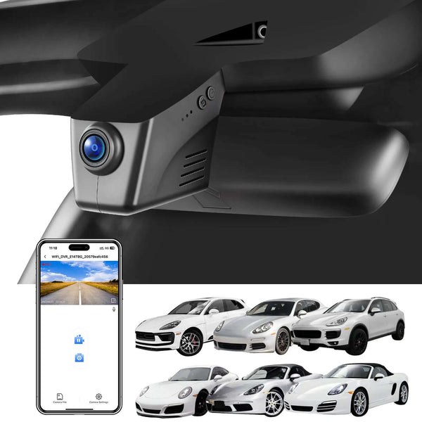 KBSYNT 4K Hidden Dash Cam For Porsche - OEM Style Fit For Cayenne, 911, Panamera & Taycan (2017-2024 Models) With WiFi, App & 64GB Card