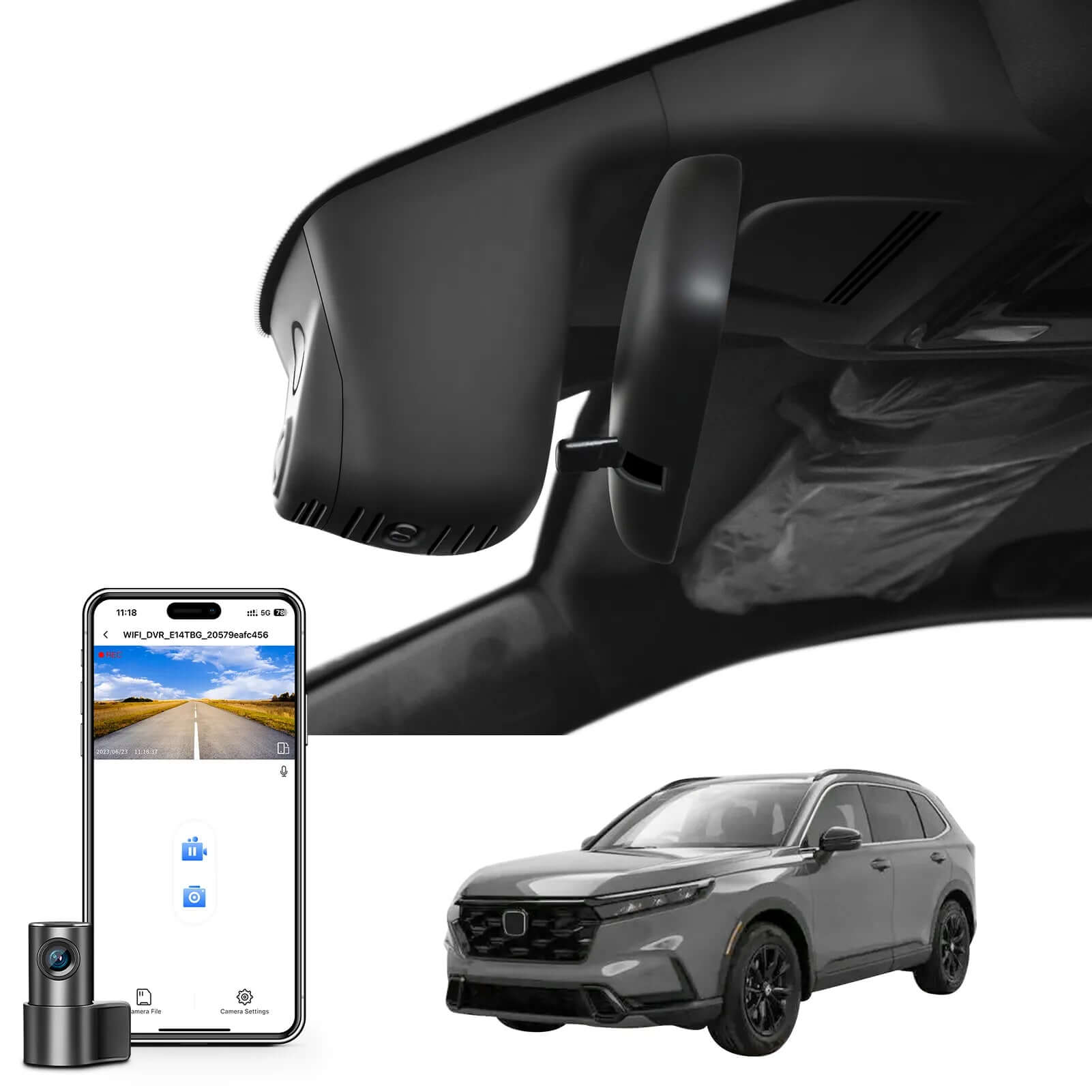 Honda CR-V black dual mangoal dash cam front 4k rear 1080P