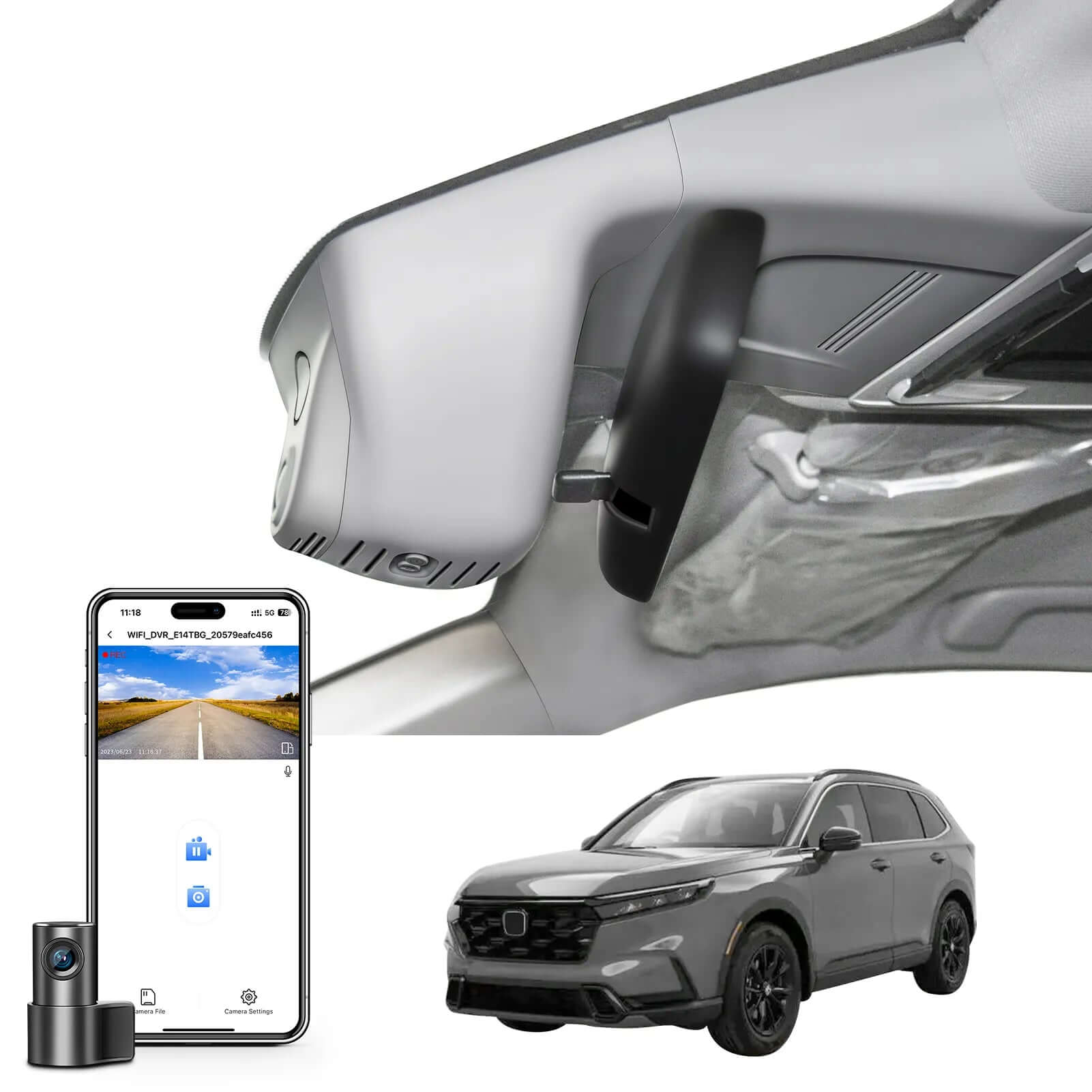 Honda CR-v grey mangoal dual dash cam 