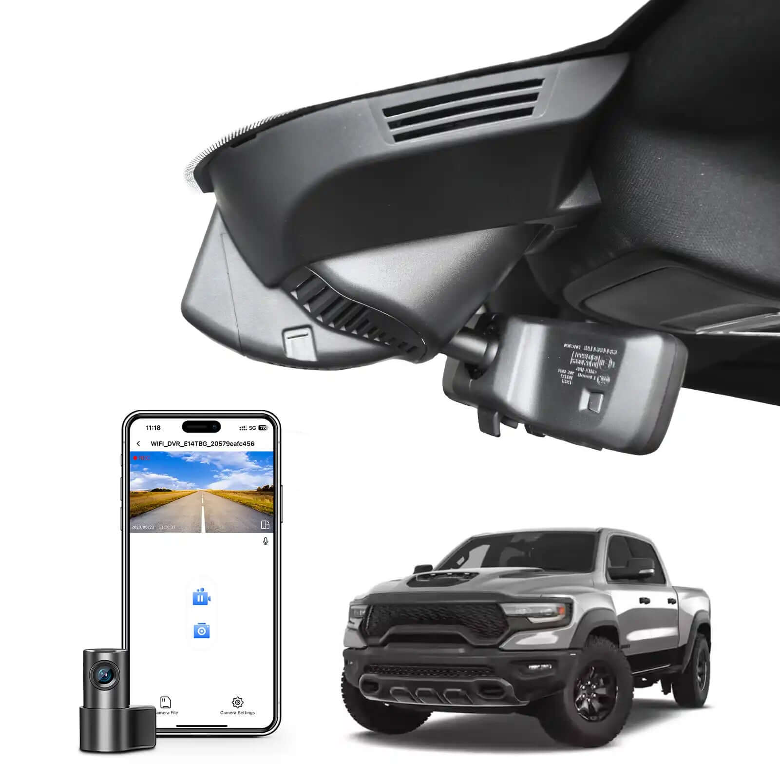 Ram truck front 4k and rear 1080P dual dash camera 