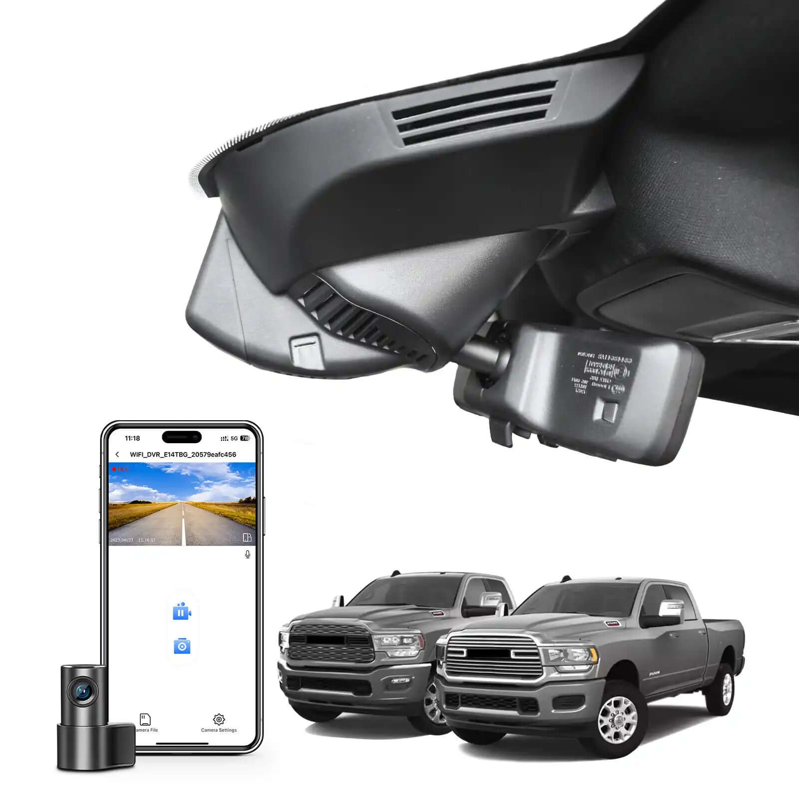Ram truck front 4k and rear 1080P dual dash camera 