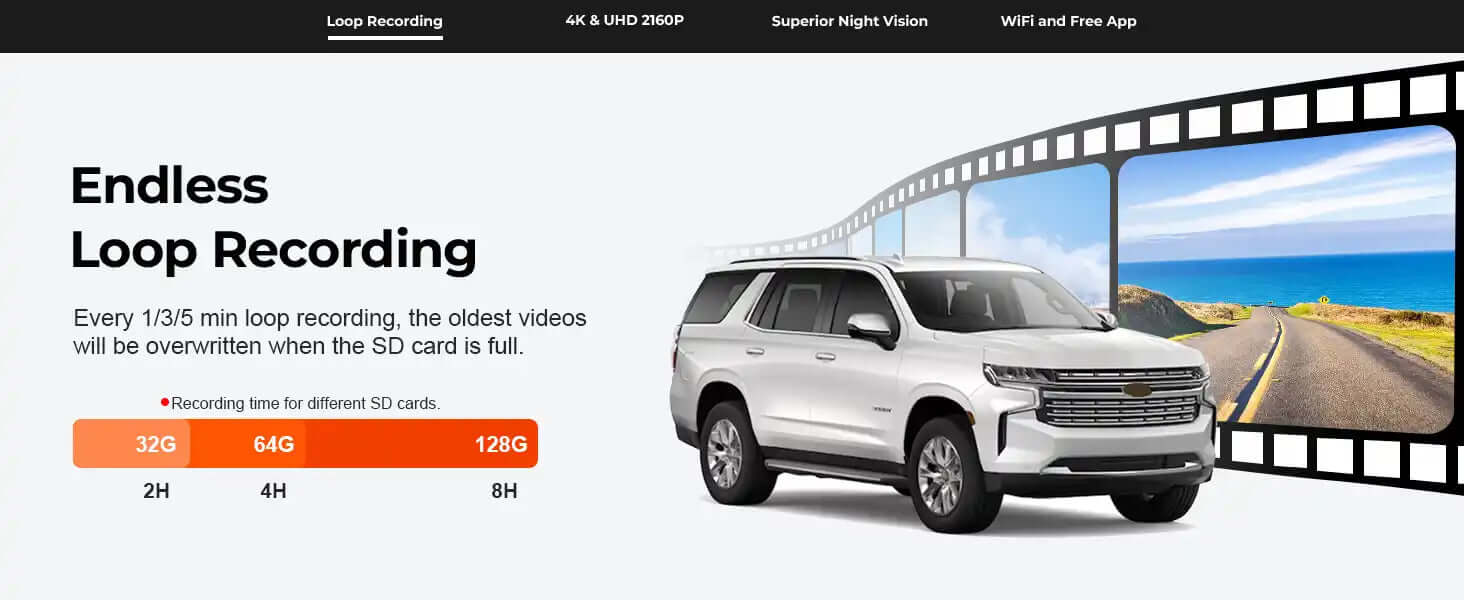 suburban tahoe dash camera recording 
