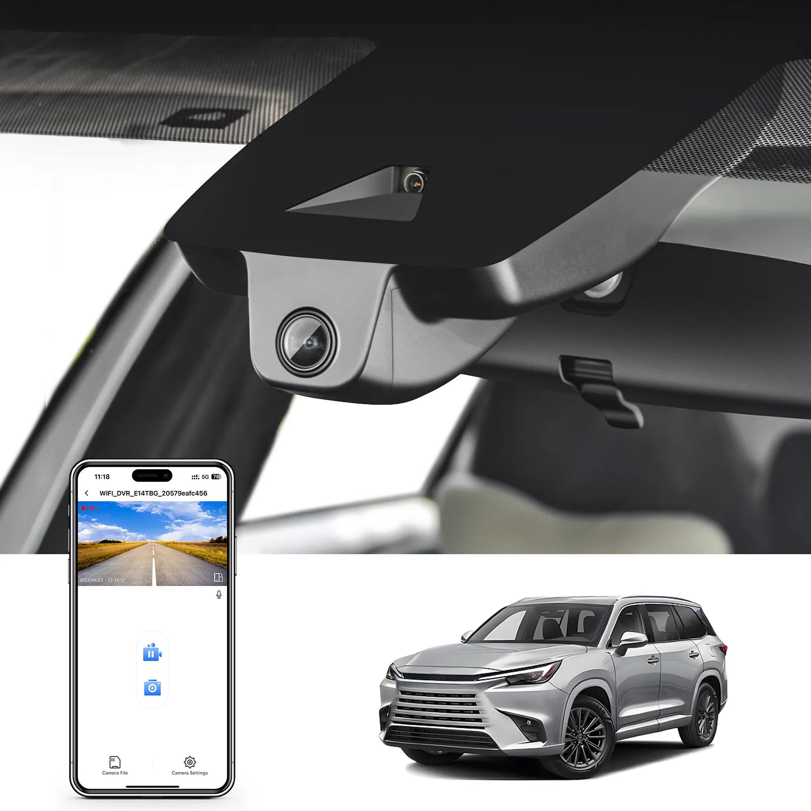 4K Dash Cam Custom for Lexus TX 2024 2025 2026, 350 500h Premium Luxury F Sport etc, Integrated OEM Look, UHD 2160P Video, WiFi & App, Loop Recording, GPS, 64GB Card