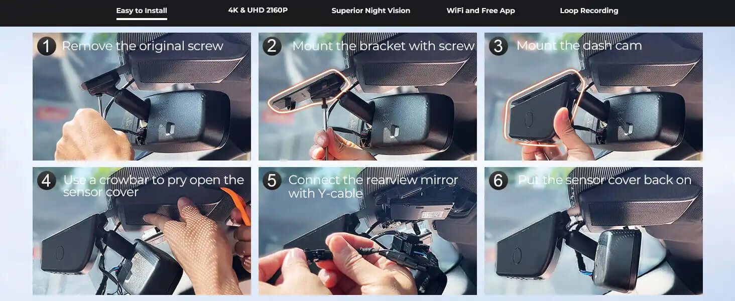 mangoal tech dash camera installation steps 