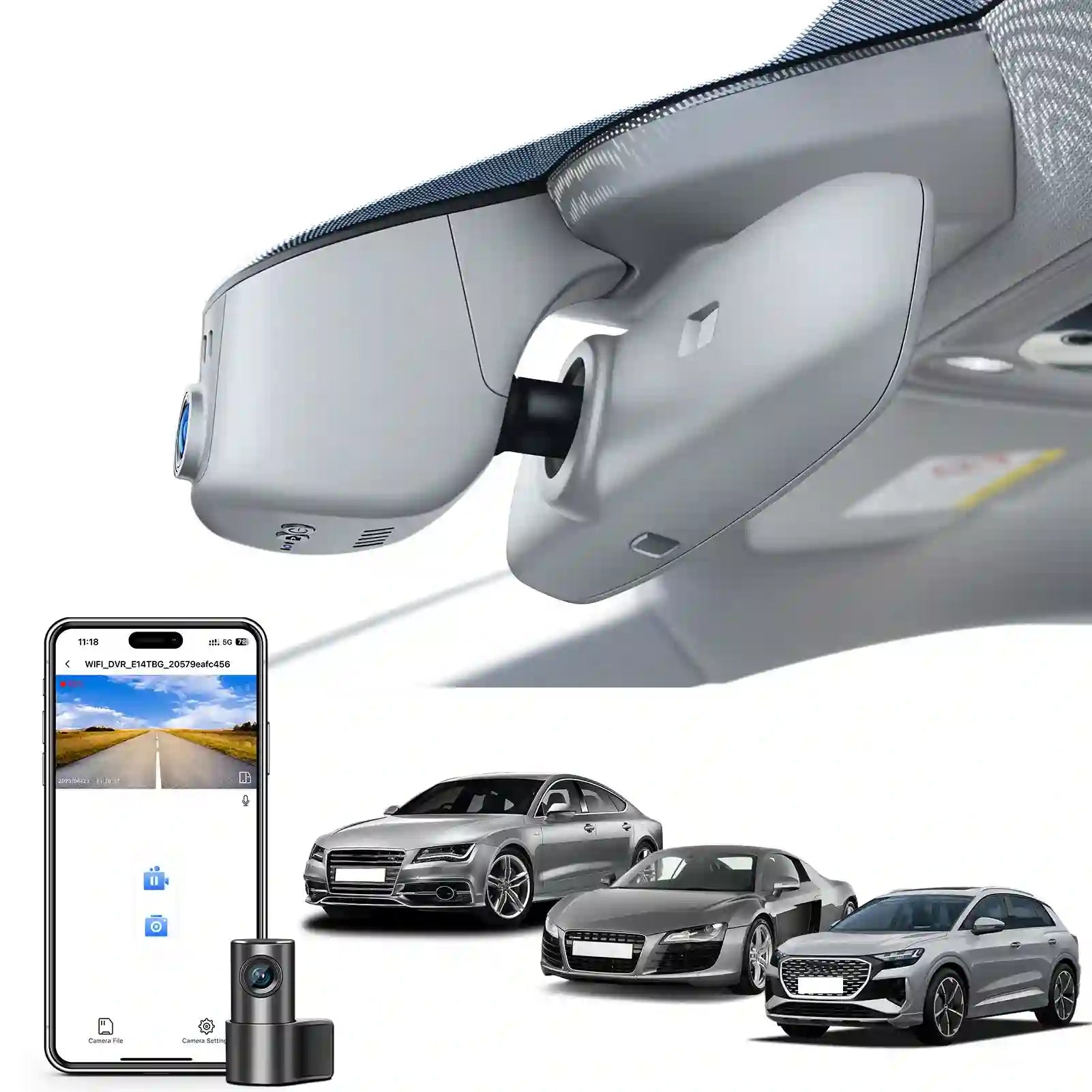 Audi model A dash camera dual 