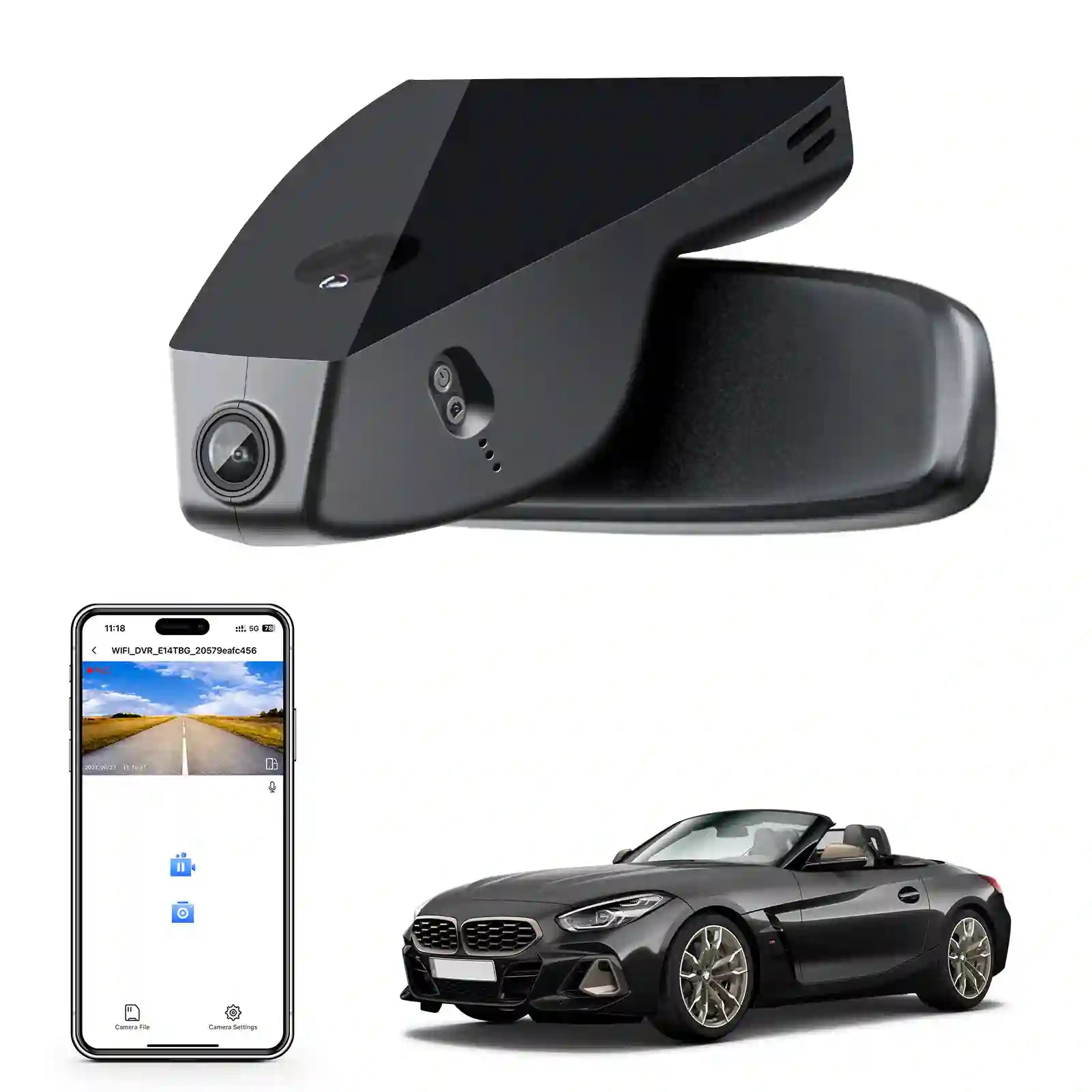 4K Dash Cam for BMW Z4 G29 2019 2020 2021 2022 2023 2024 2025(Model B), OEM Style, 2160P UHD Video, WiFi & APP, 64GB Card