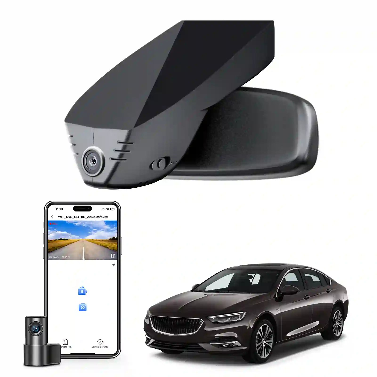 Front 4K and Rear 1080P Dash Cam for Buick Regal 2018-2020(Model B), OEM Look, WiFi & App, 128G Card, Model A & Model B Have Same Models Years but Vehicle Sensor Cover are Different