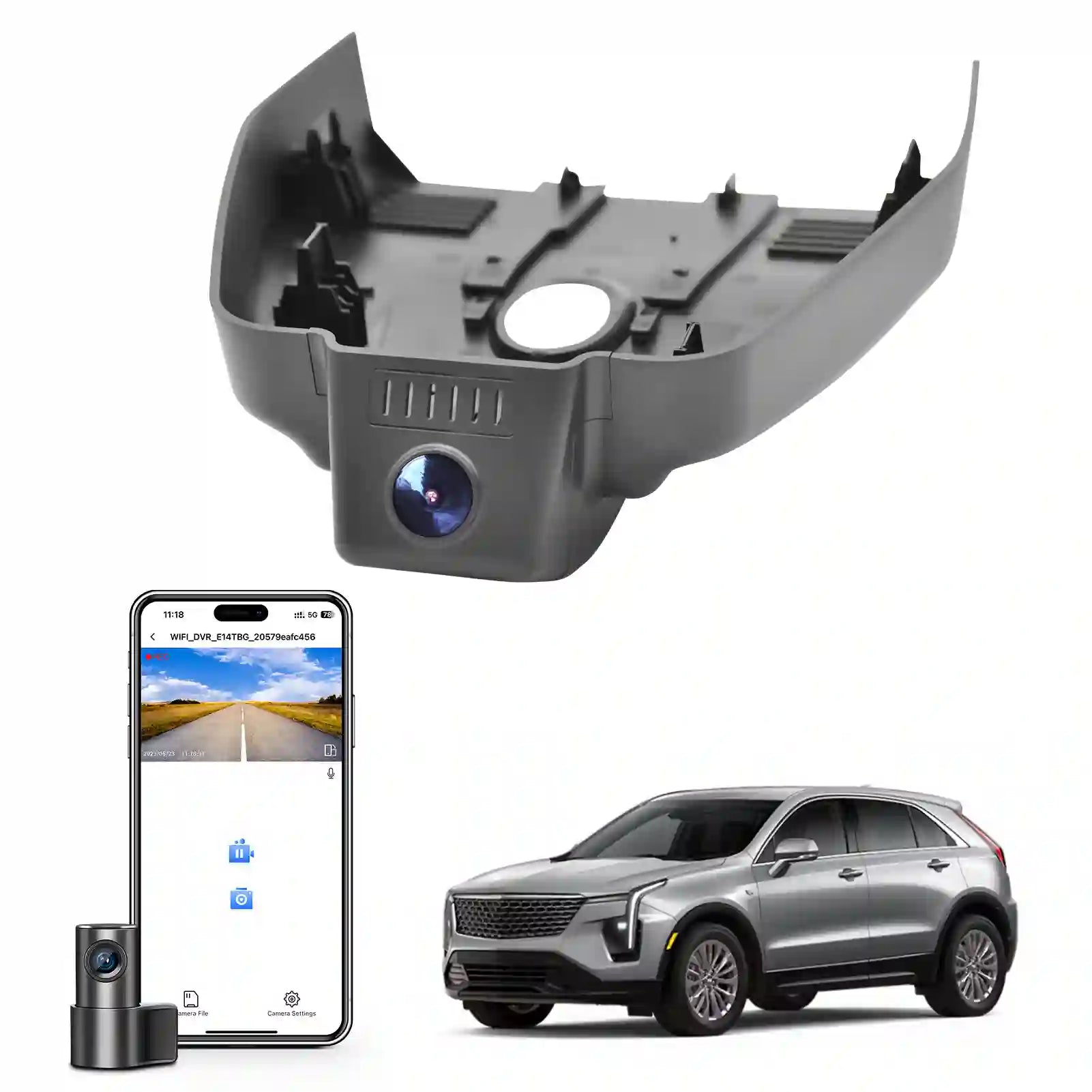 Cadillac XT4 Model-C front 4k Rear 1080P dual dash camera 