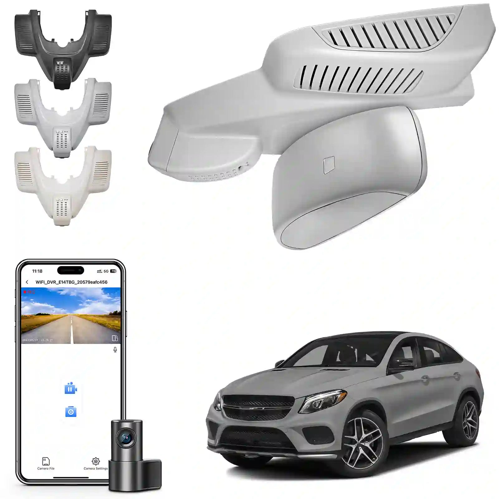 Car dashboard camera system with smartphone app and car model on  by mangoal 