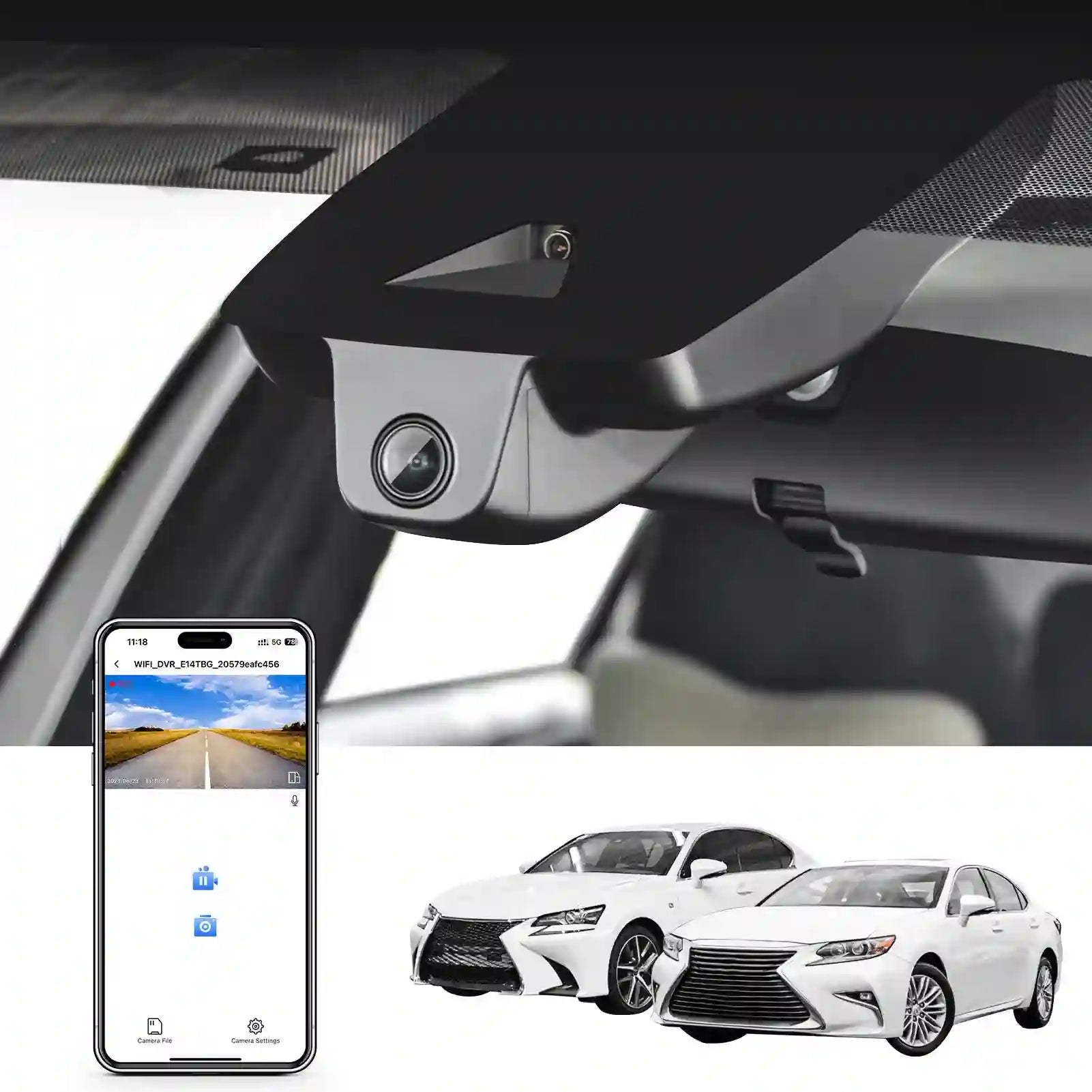 Lexus Es Model A front 4K dash camera 