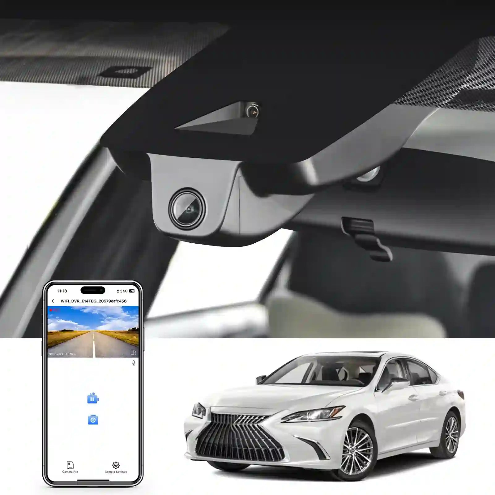 Lexus ES 4k dash camera by Mangoal tech dash came