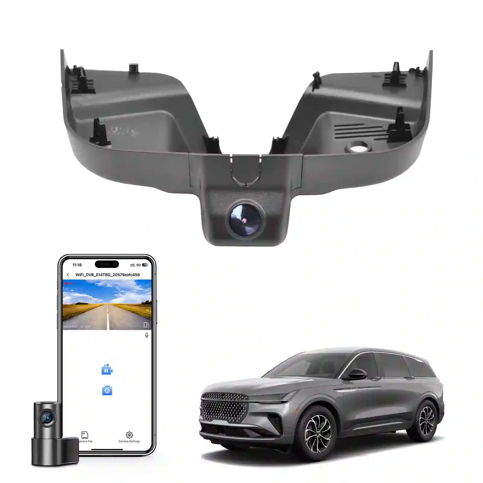 Lincoln Nautilus dual dash cam 