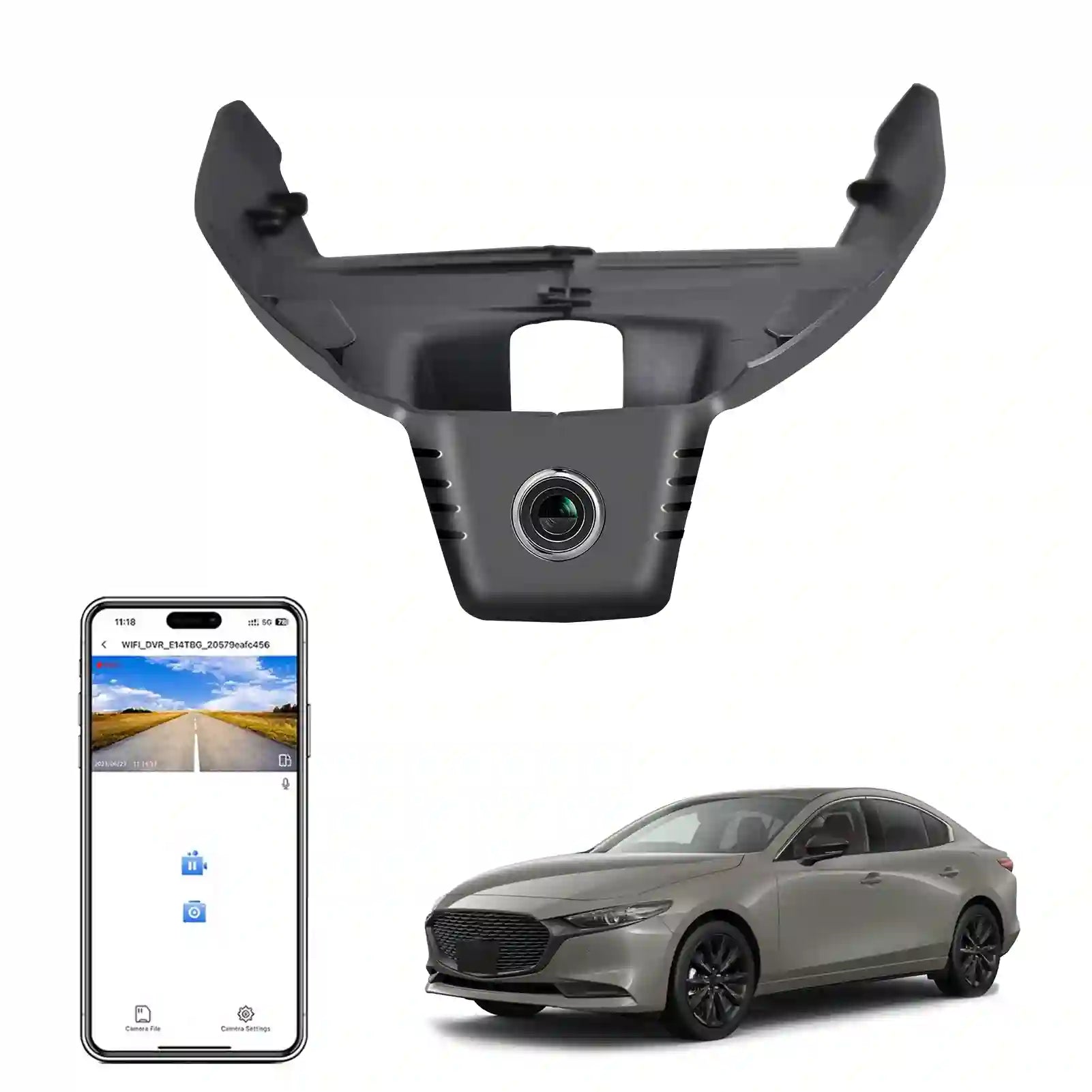 4K Dash Cam Custom fit for Mazda 3 2024 2025(Model B), UHD 2160P Video, Free App & WiFi, 64GB Card