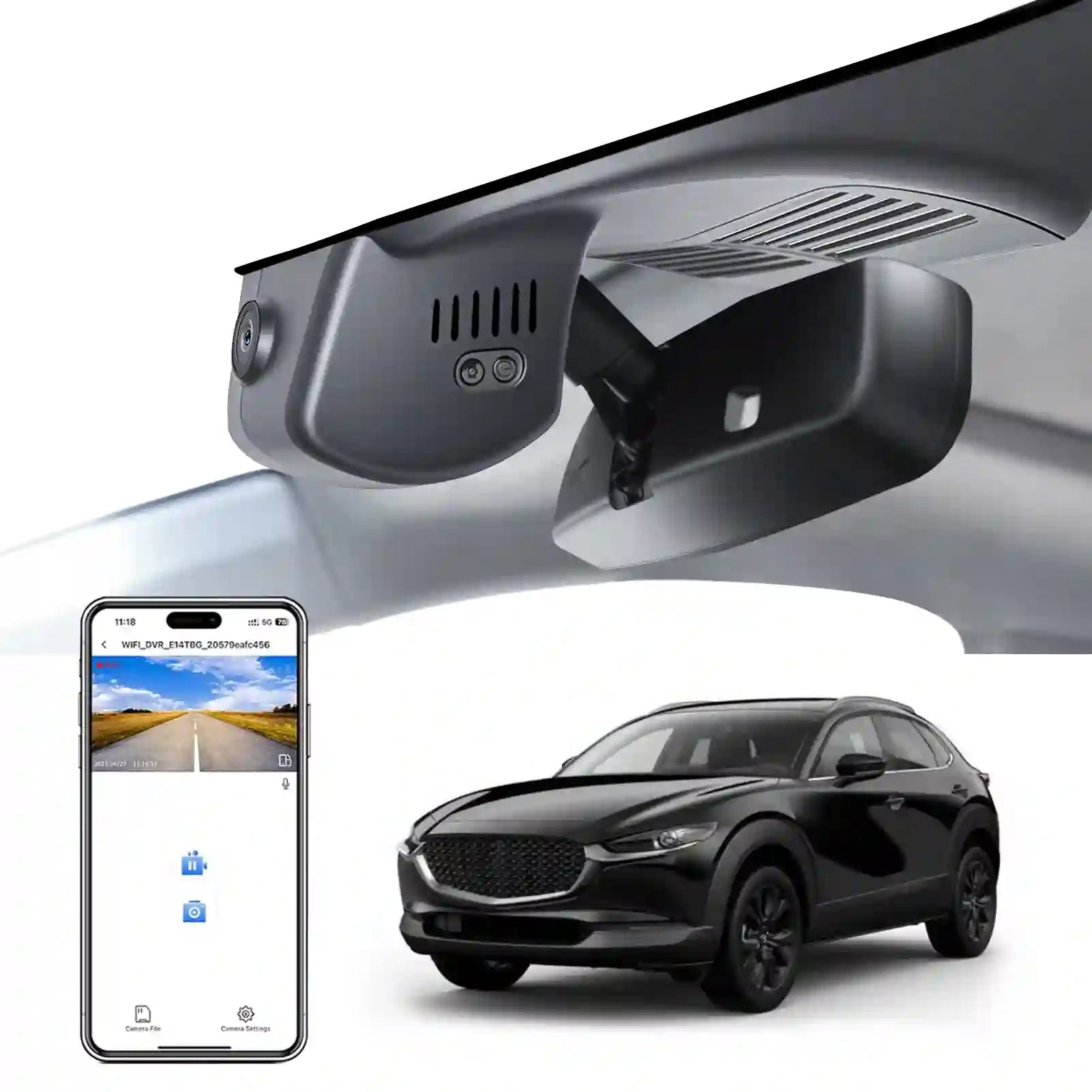 4K Dash Cam Custom fit for Mazda CX-30 2024 2025 (Model B), UHD 2160P Video, Free App & Wifi, 64GB Card