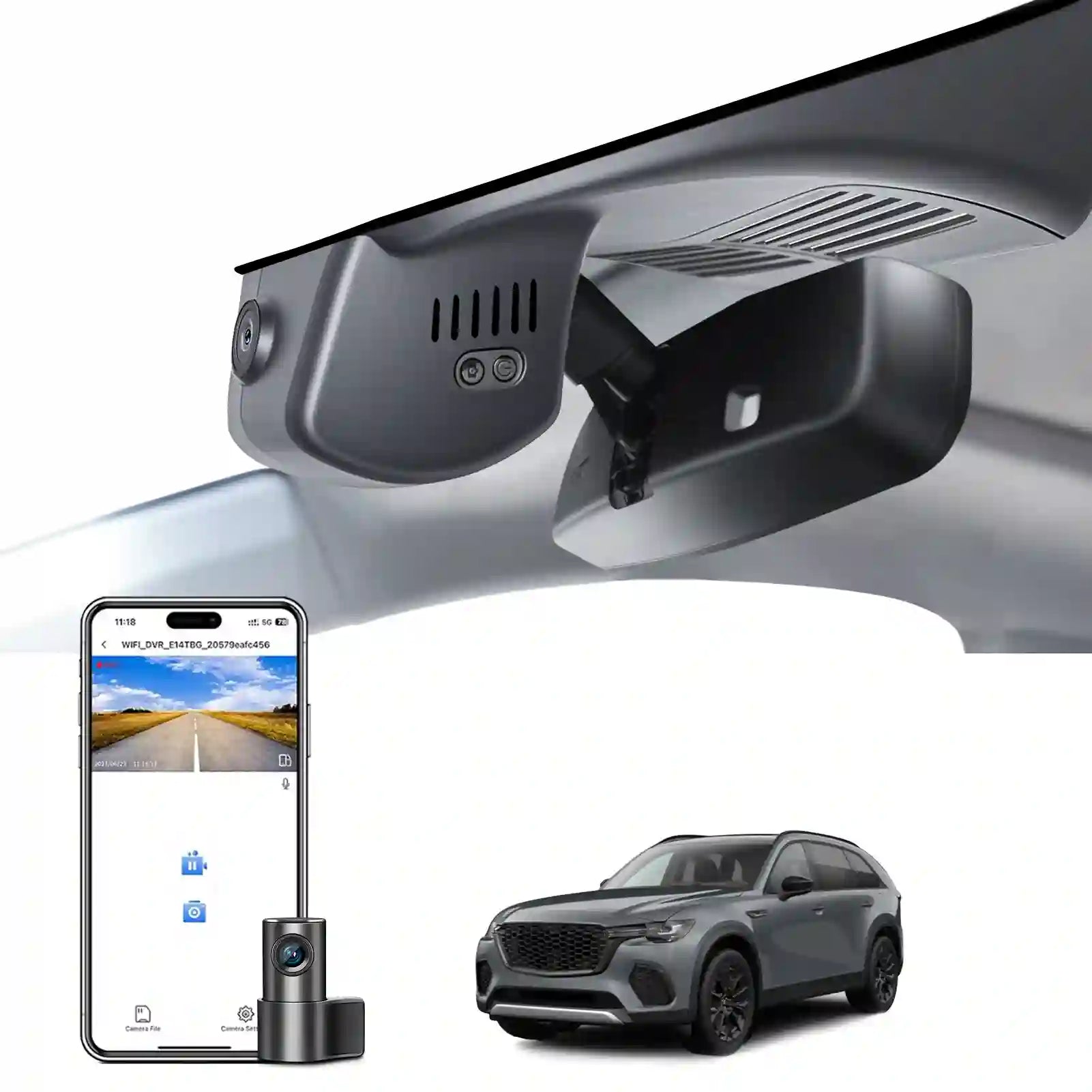 Front 4K & Rear 1080p Dash Cam Custom fit for Mazda CX-70 2025, Turbo S Premium Plus Package AWD, OEM Style, 2160P UHD Video, WiFi & APP, 128GB Card