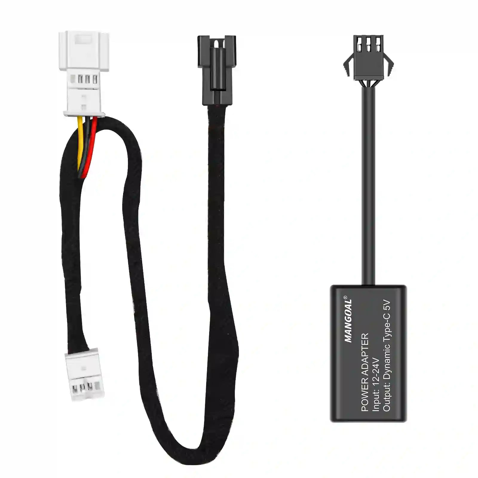 Power adapter with cable on a white background