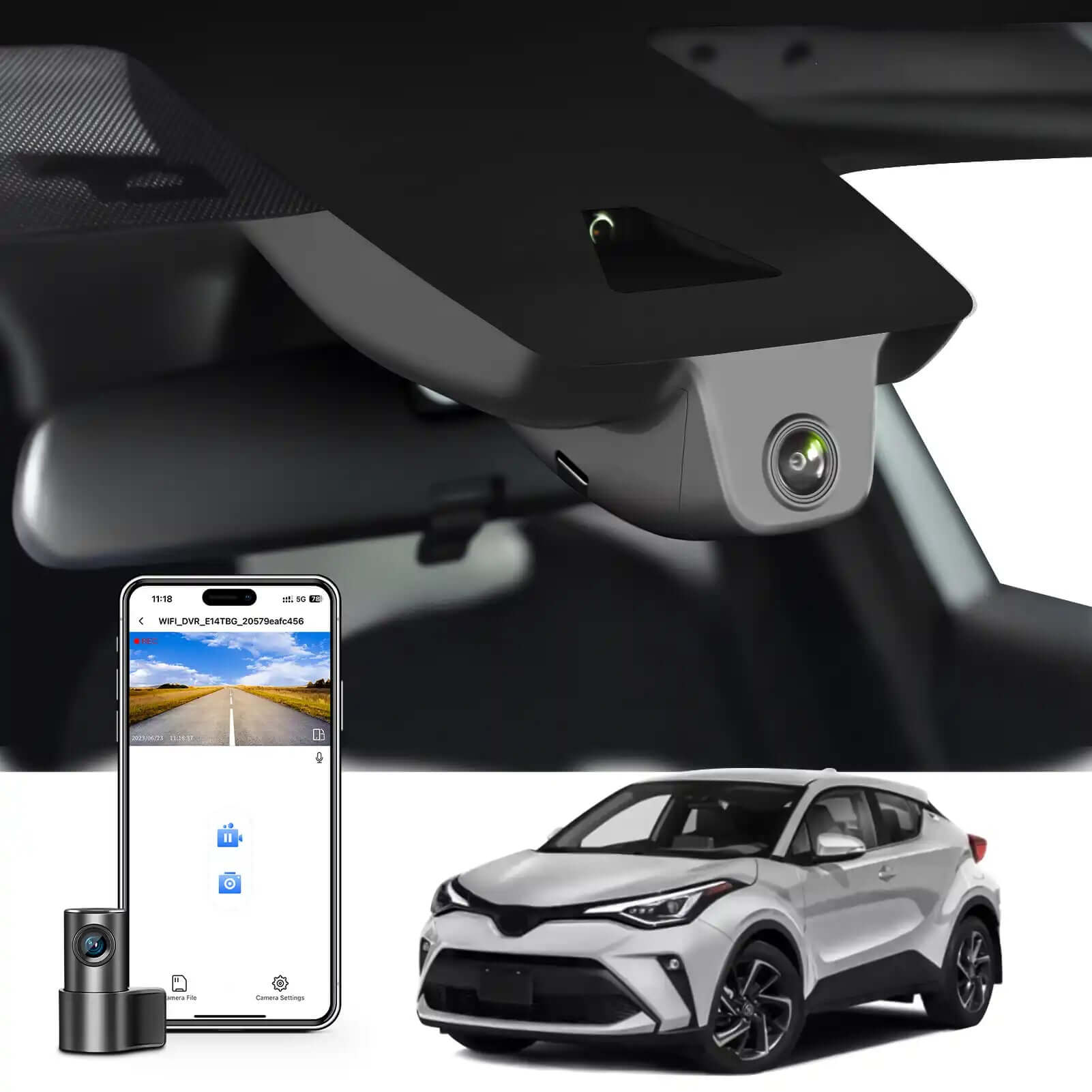 Toyota C-Hr front 4K rear 1080P dual dash camera 