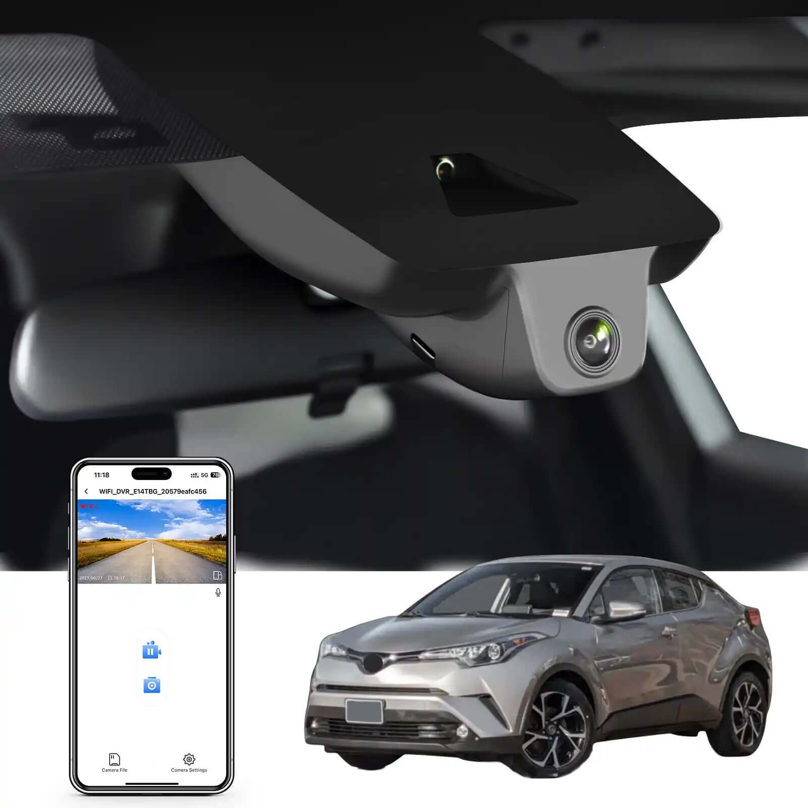Toyota C-Hr front 4K dash camera 