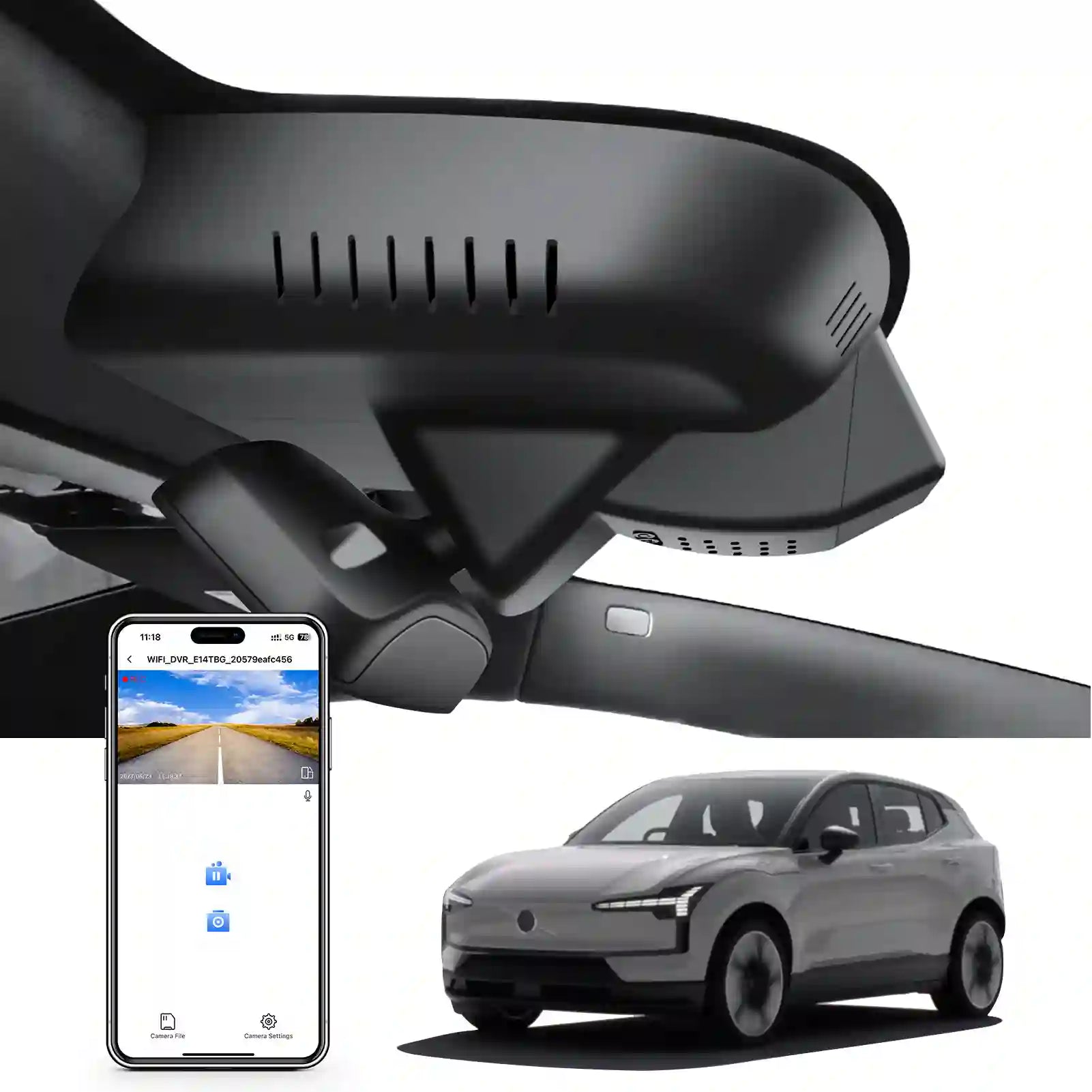 Volvo EX-30 front 4k single dash camera 