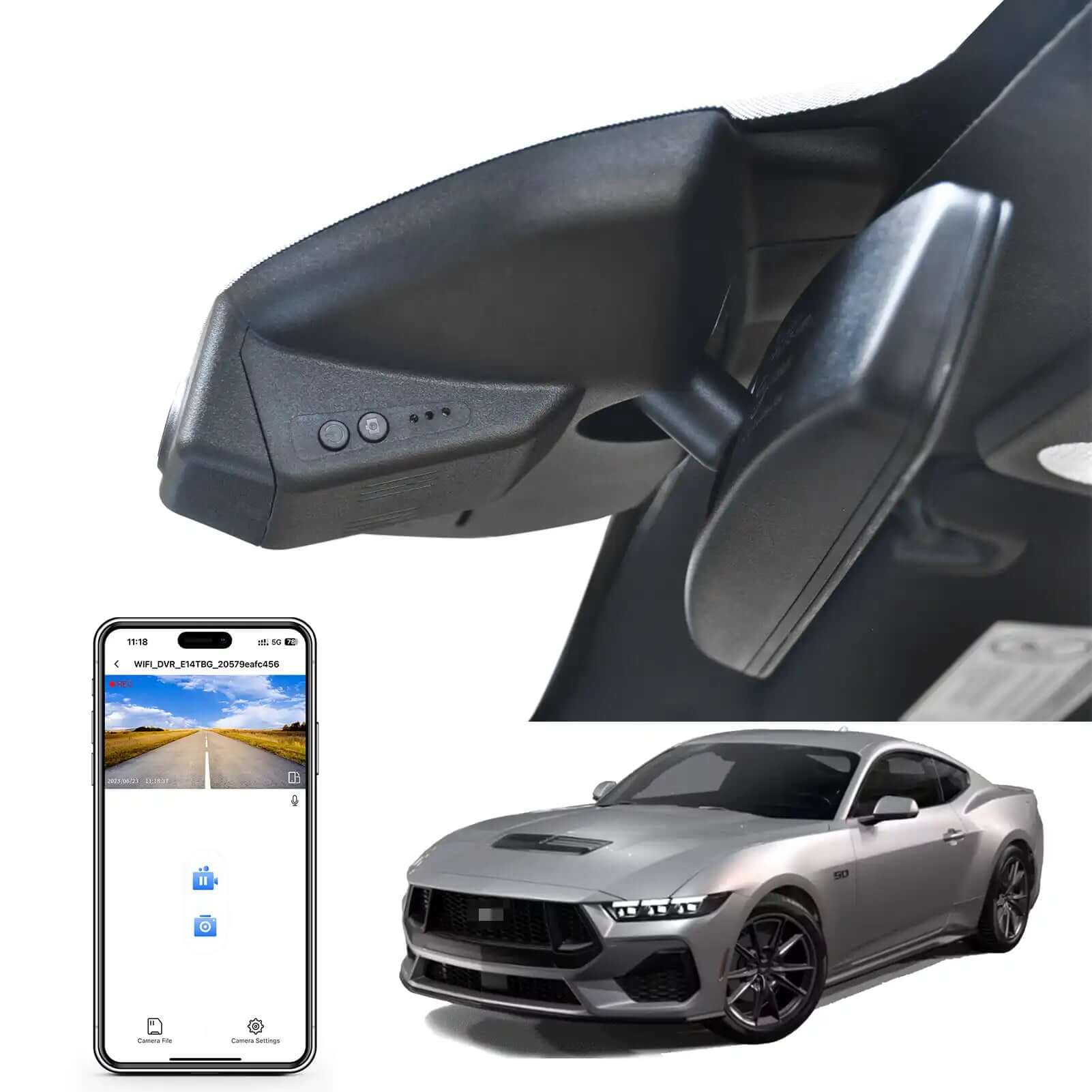 Ford Mustang S550 dash cam 