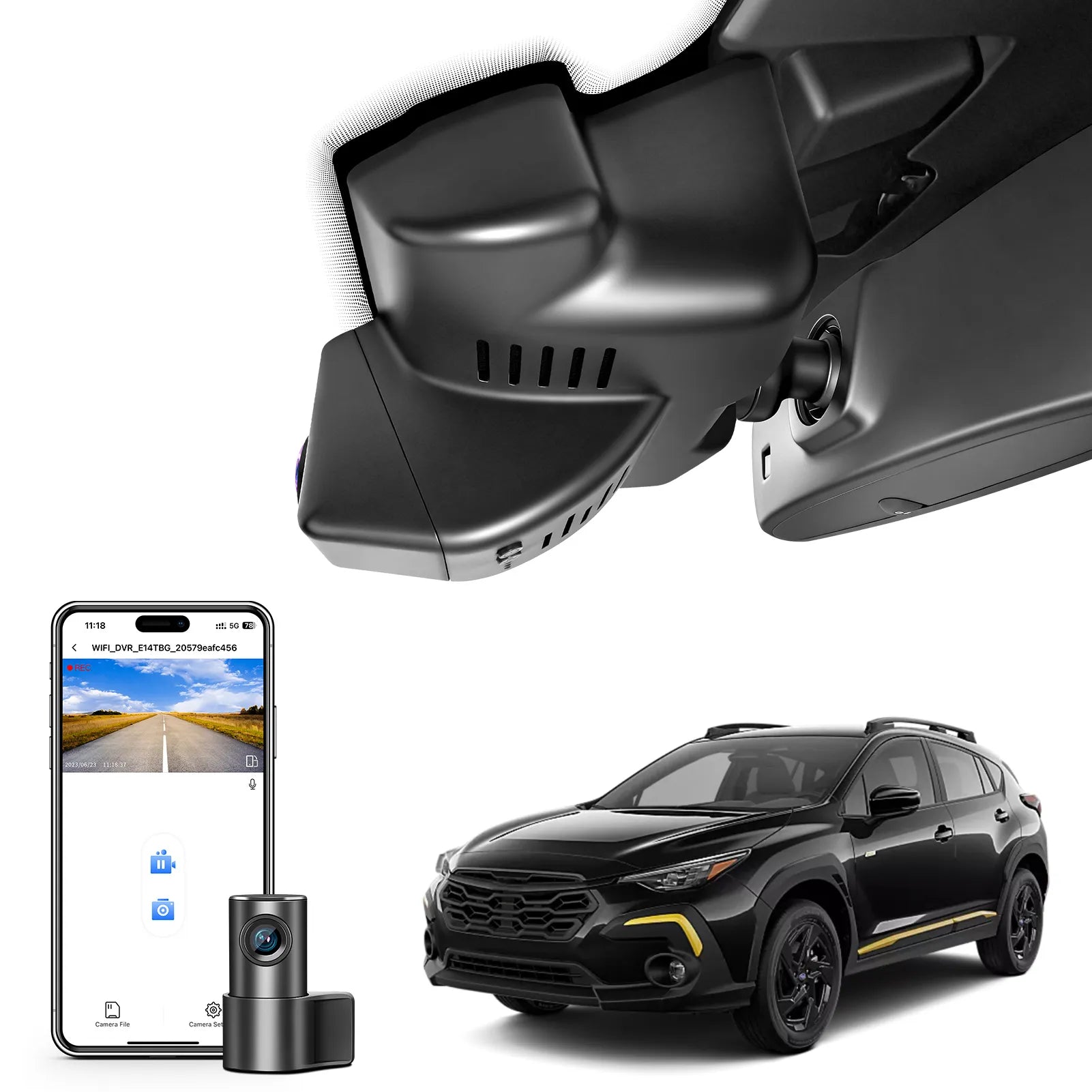 Front 4K & Rear 1080P Dash Cam Custom fit for Subaru Crosstrek 2024 2026 (Model B),Base Limited Premium Sport Wilderness etc, Integrated OEM Look, UHD 2160P Video, App & WiFi, 128GB Card