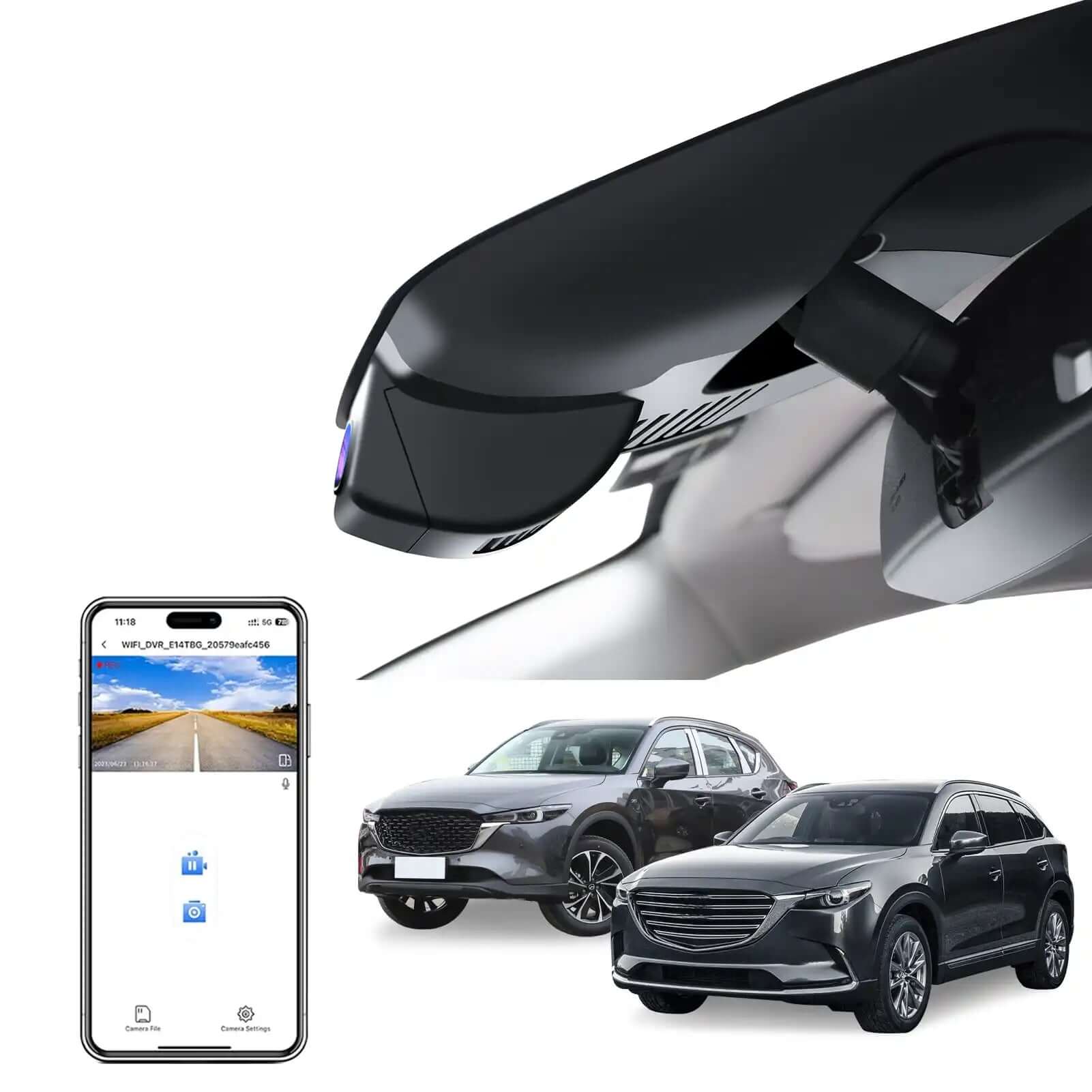 Mazda CX-5 and CX-9 front 4k dash camera 