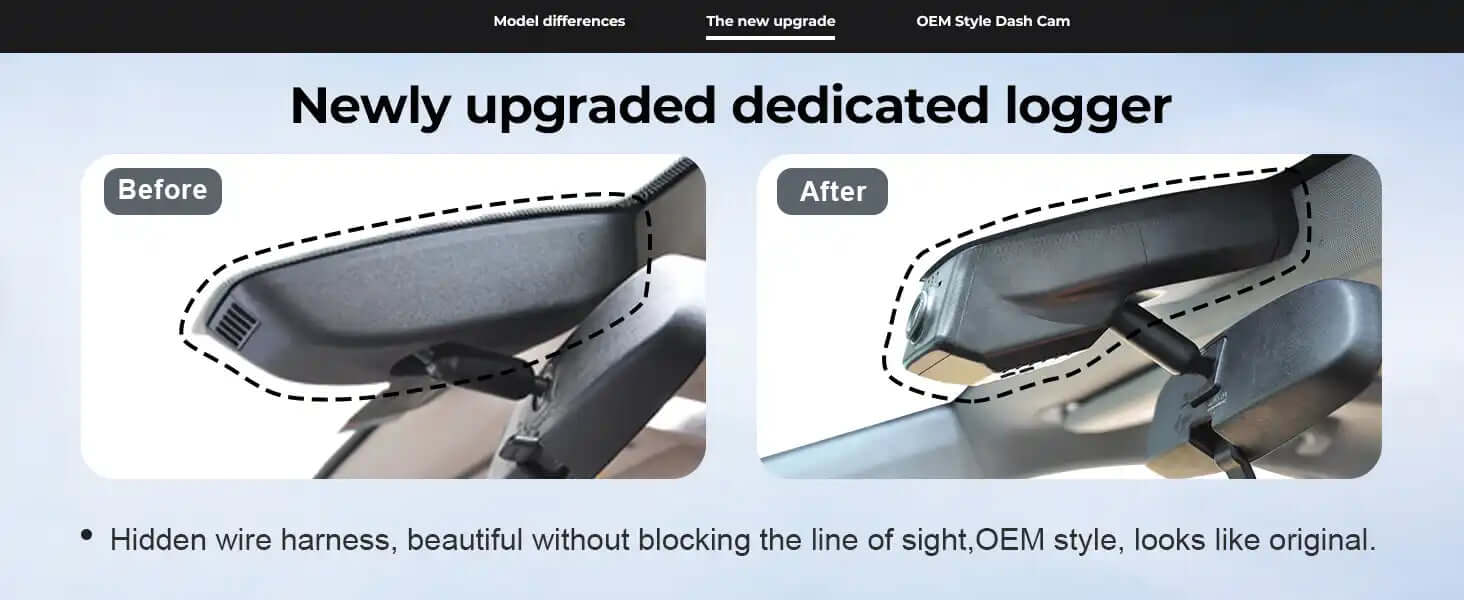 buick enclave before and after OEM style dash camera installation view 