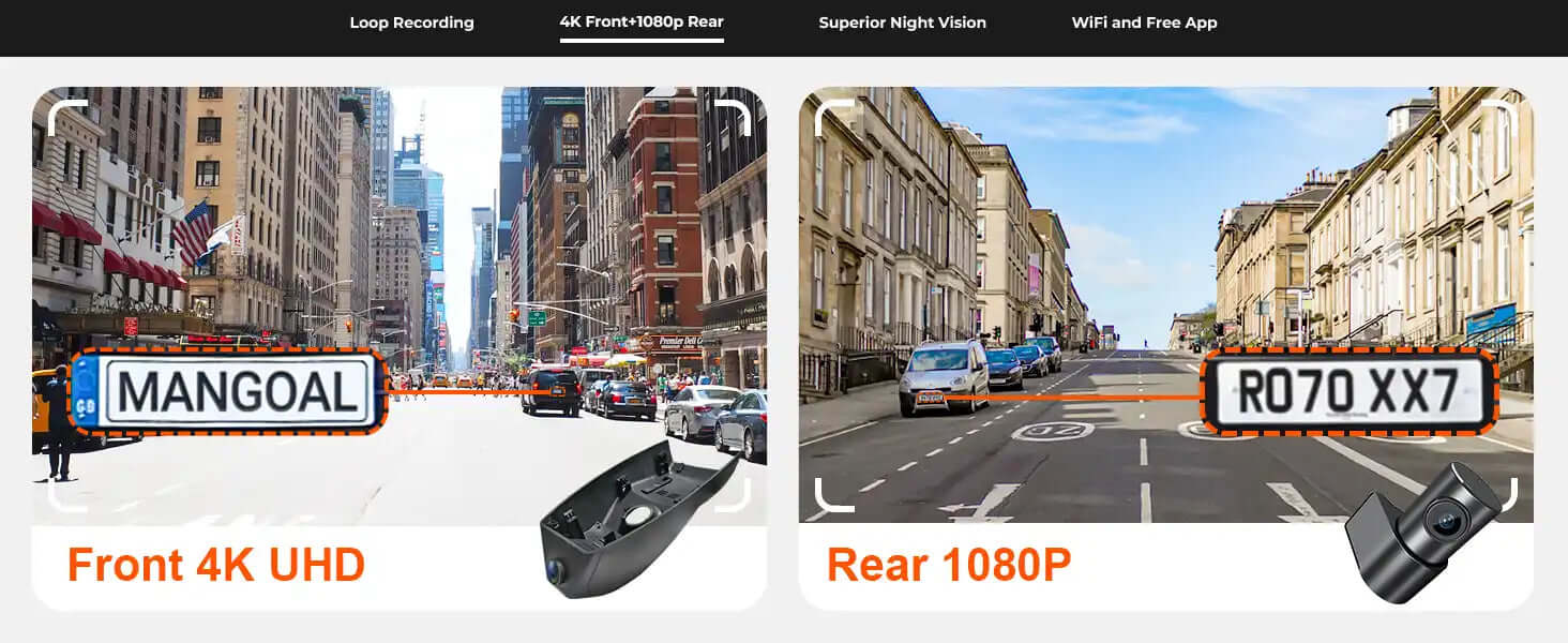 Chavy Silverado front and rear dual dash camera 