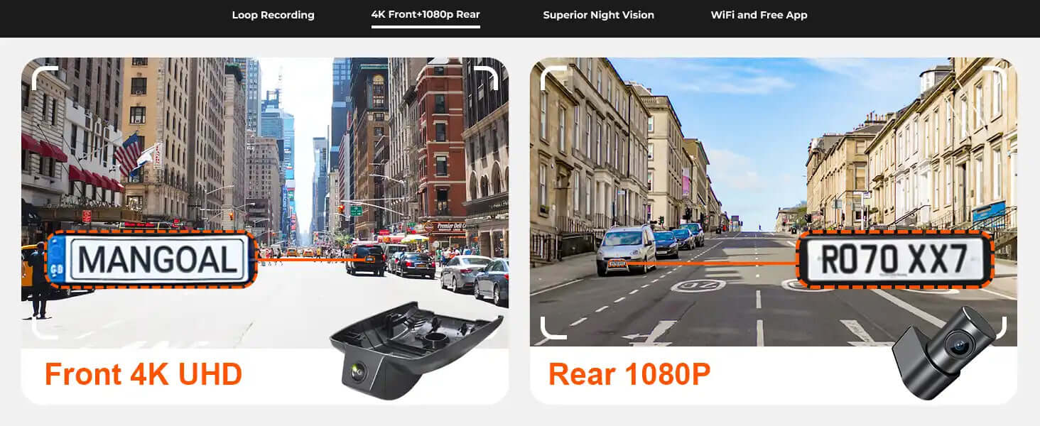 toyota camry dash camera dual view 
