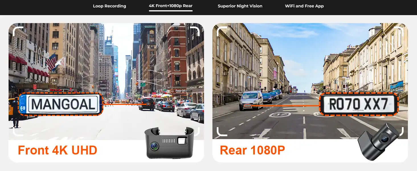The ram truck dual dash camera rear and front view 