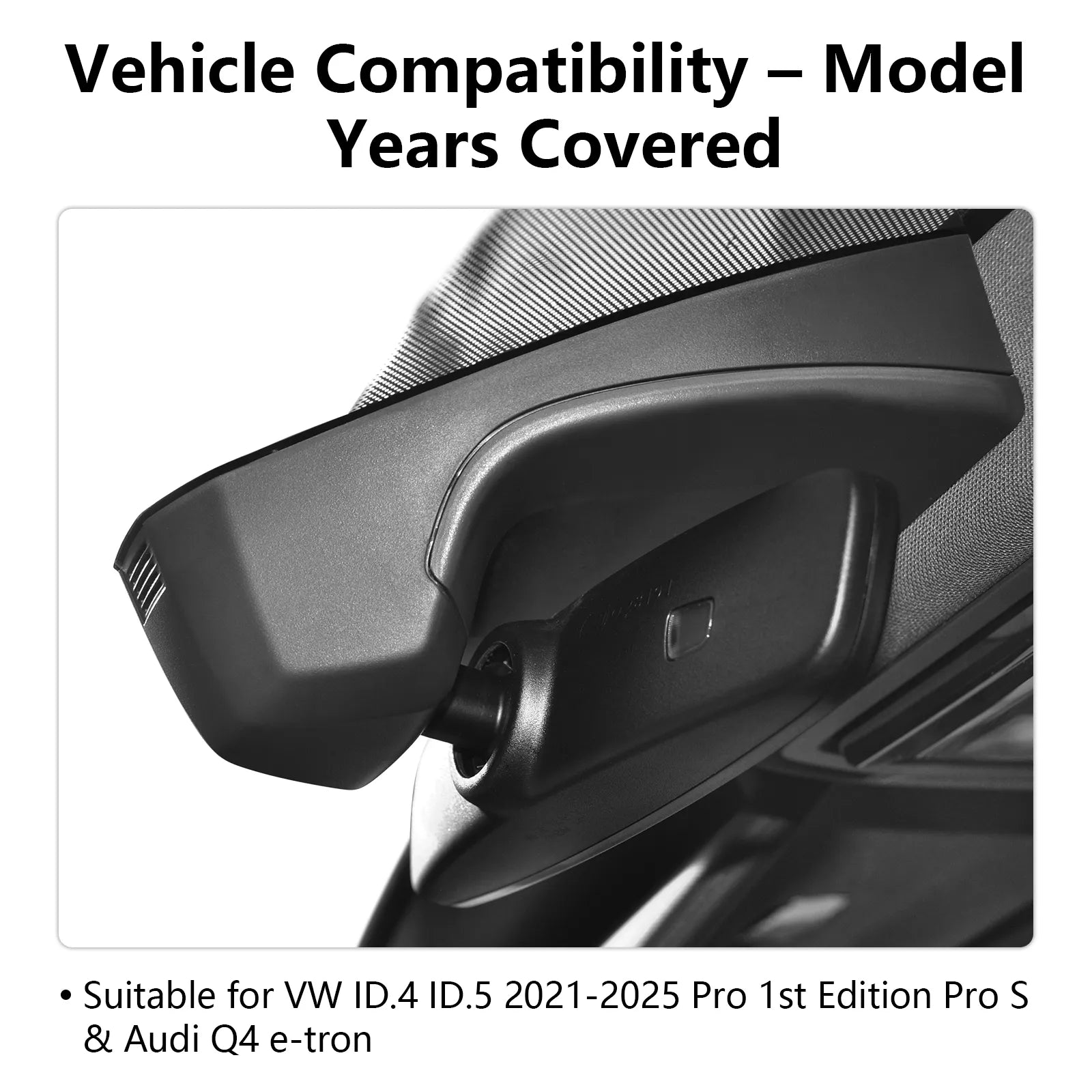 Front 4K & Rear 1080p Dash Cam Custom fit for Volkswagen ID.4 2021 2022 2023 2024,Pro Pro S Accessories, Integrated OEM Look, UHD 2160P Video,G-Sensor,Built-in WiFi & APP, 128GB Card