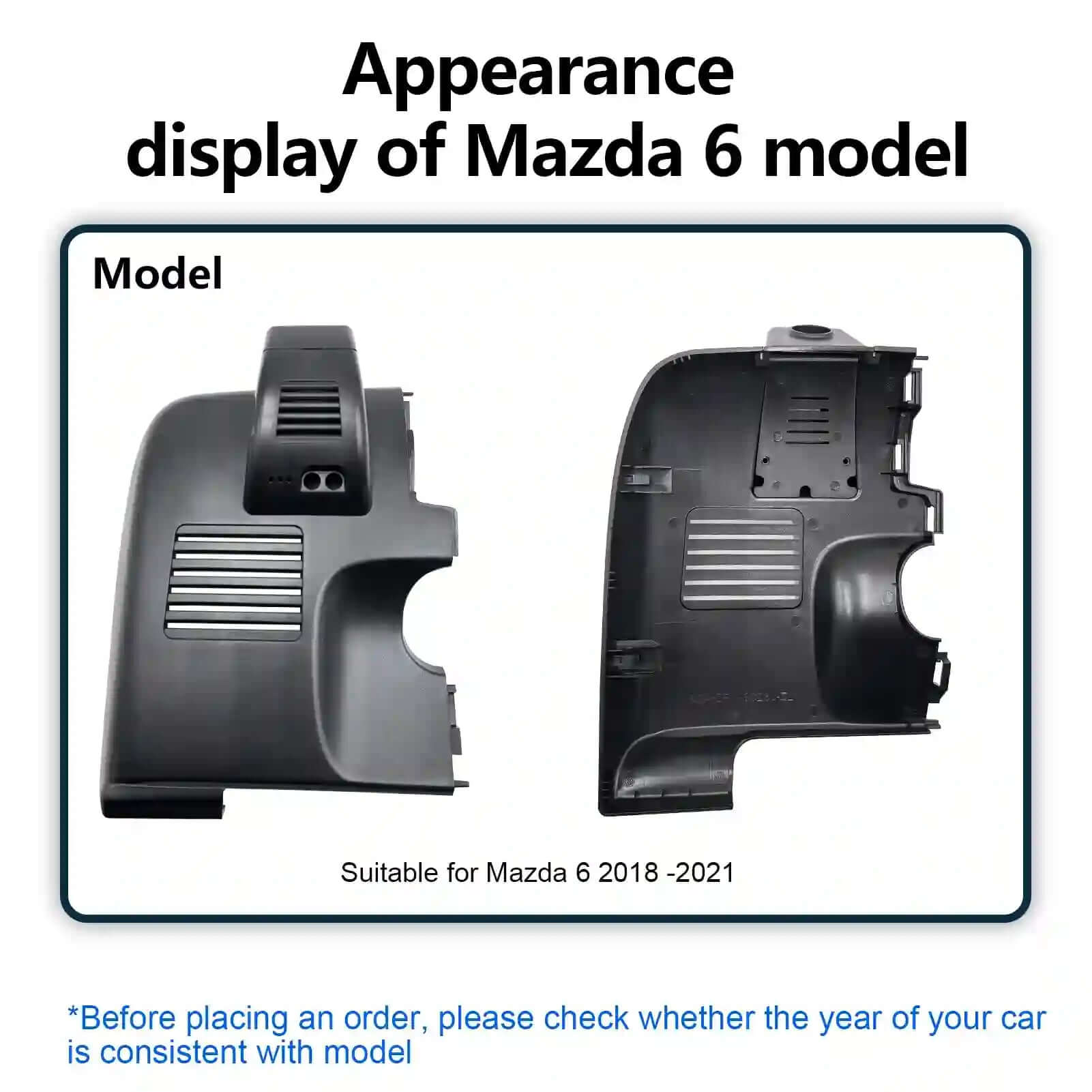 Front 4K & Rear 1080p Dash Cam Custom fit for Mazda 6 2018 2019 2020 2021, WiFi & App, 128GB Card