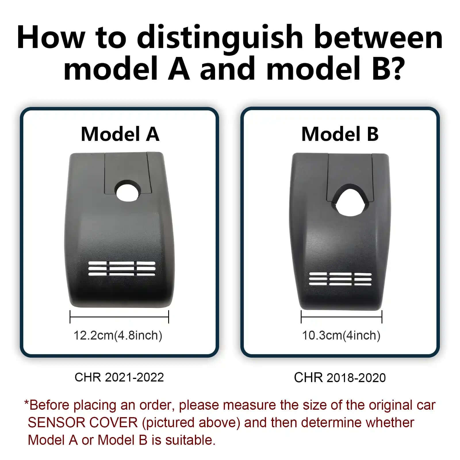 Toyota C-HR model-B & A dashcam appearance  