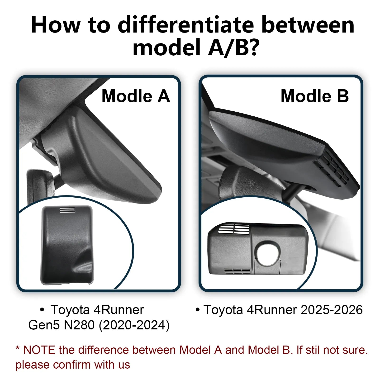 4K Dash Cam Custom fit for Toyota 4Runner 2020-2024 Gen5 N280 (Model A), TRD Sport Limited Pro Off-Road Venture SR5 Premium, Integrated OEM Look, UHD 2160P Video, App & WiFi, GPS, 64GB Card